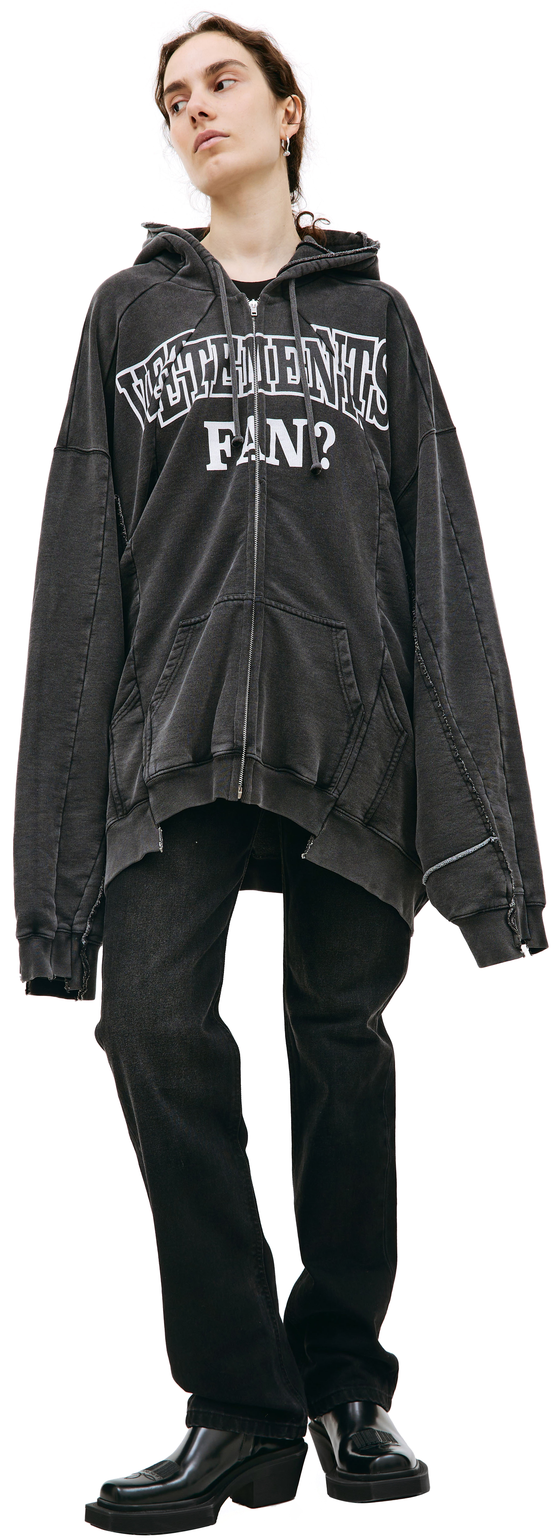 VETEMENTS \'Fan\' printed zip up hoodie