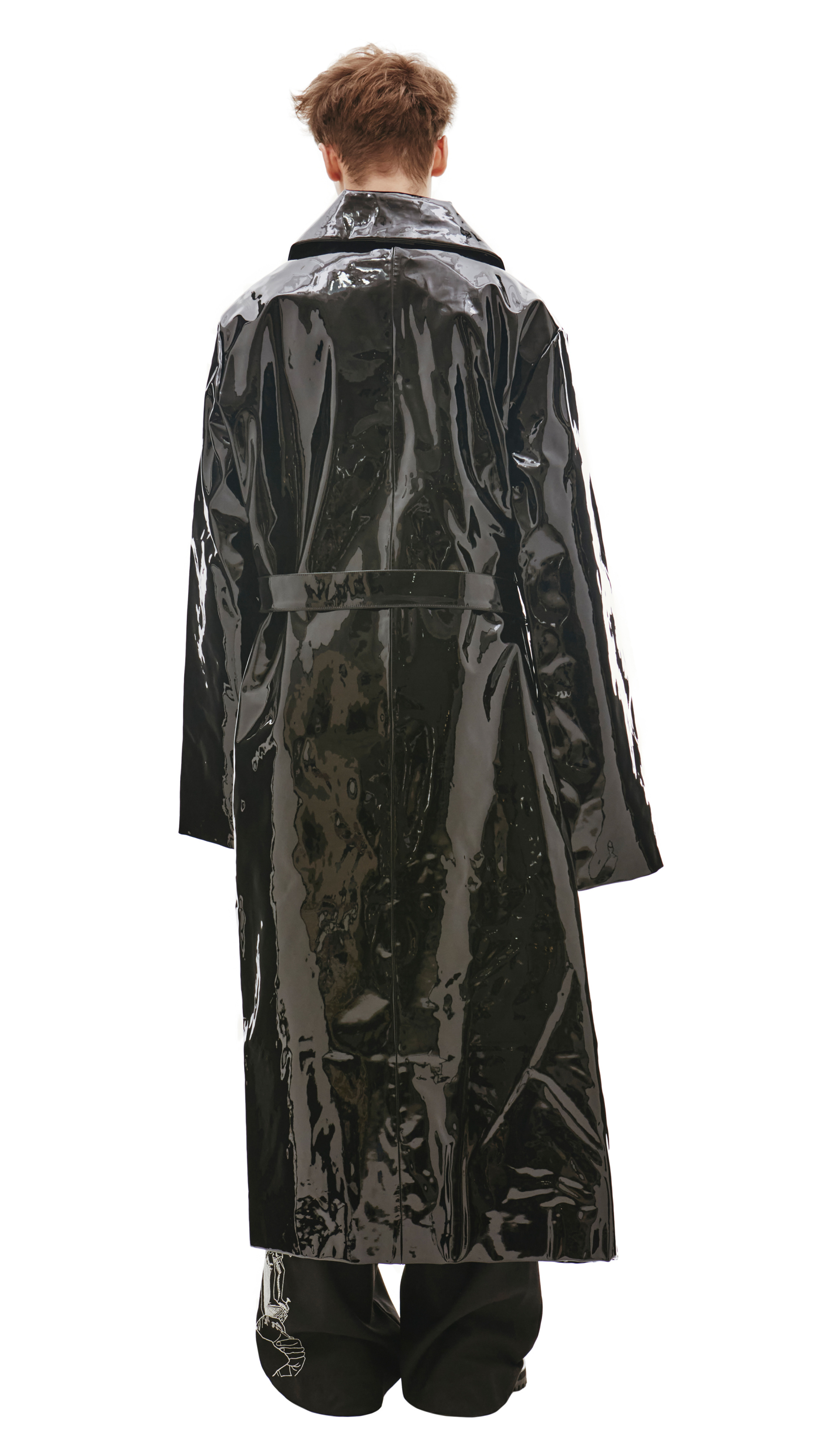VETEMENTS Black Patent Leather Coat