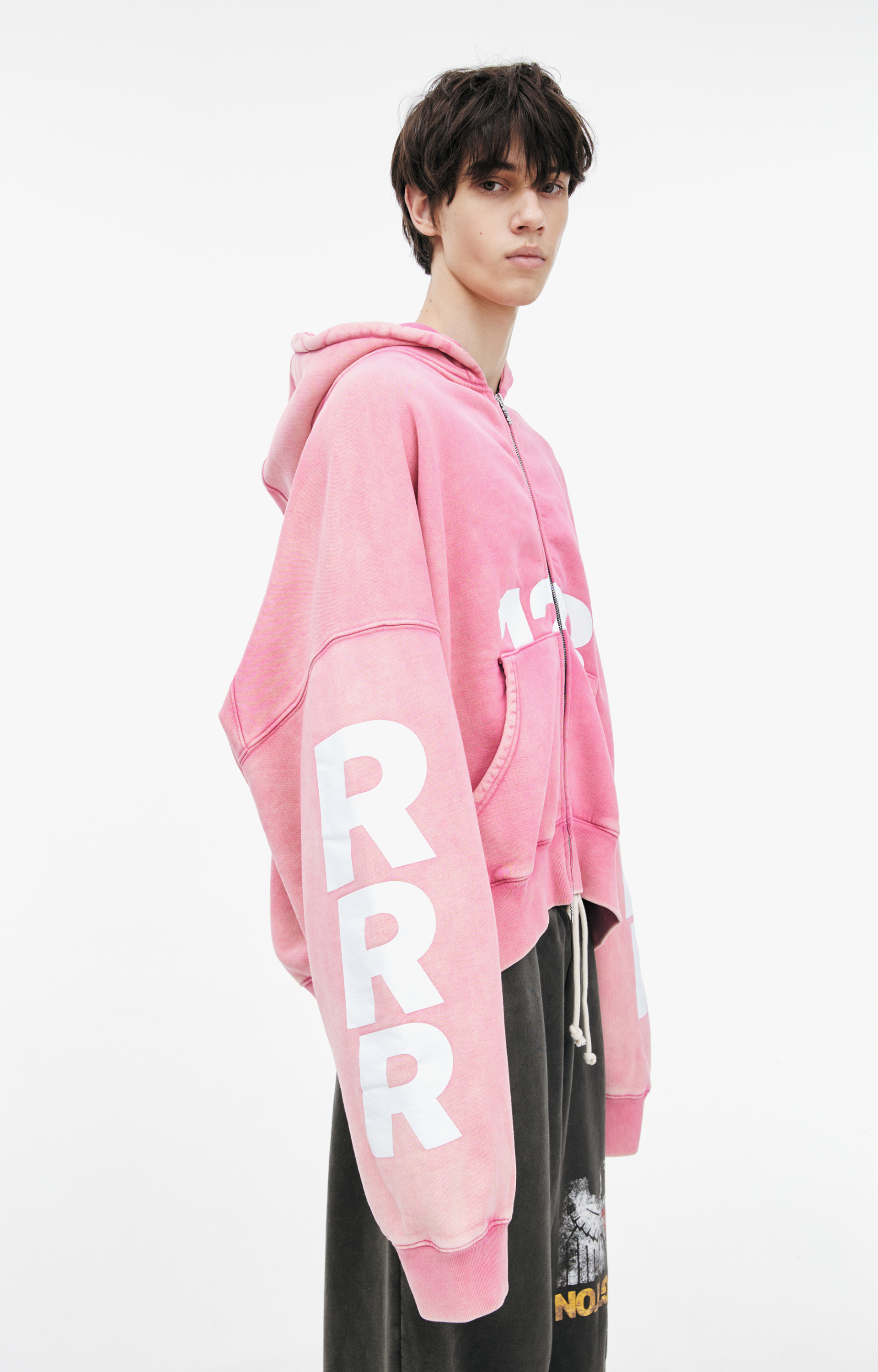 RRR123 Pink zippered hoodie