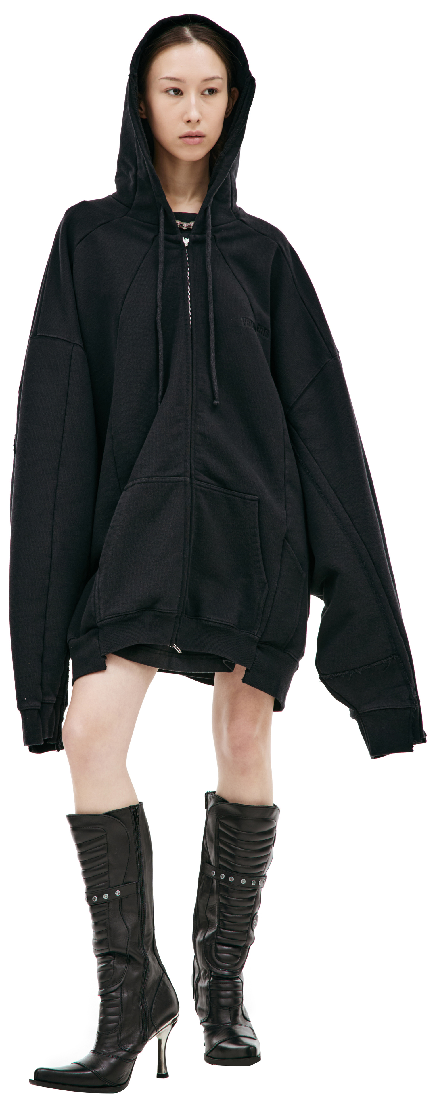 VETEMENTS Black hoodie with zipper