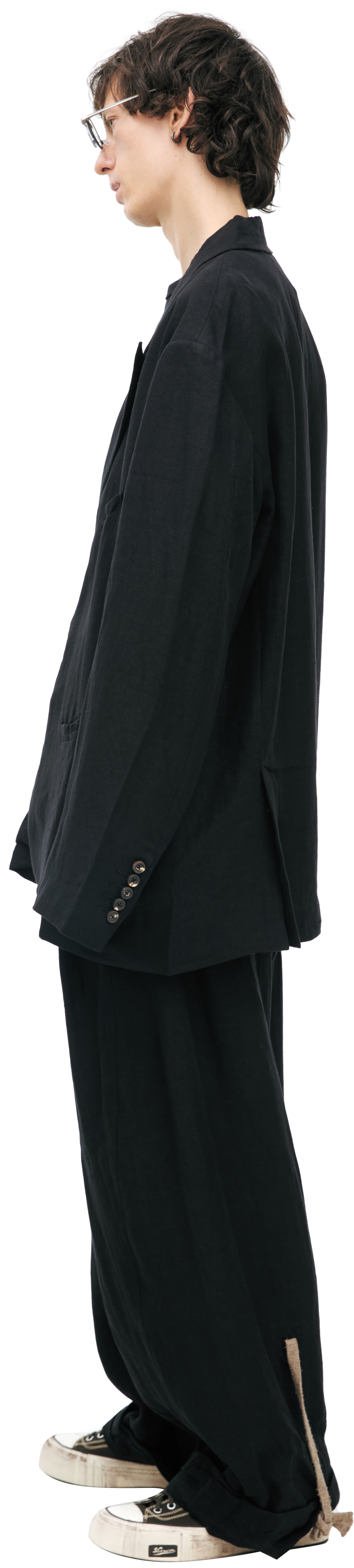 Ziggy Chen Black linen jacket