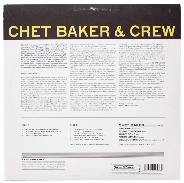  Винил Chet Baker & Crew