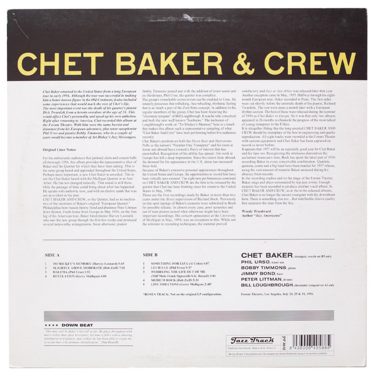  Винил Chet Baker & Crew