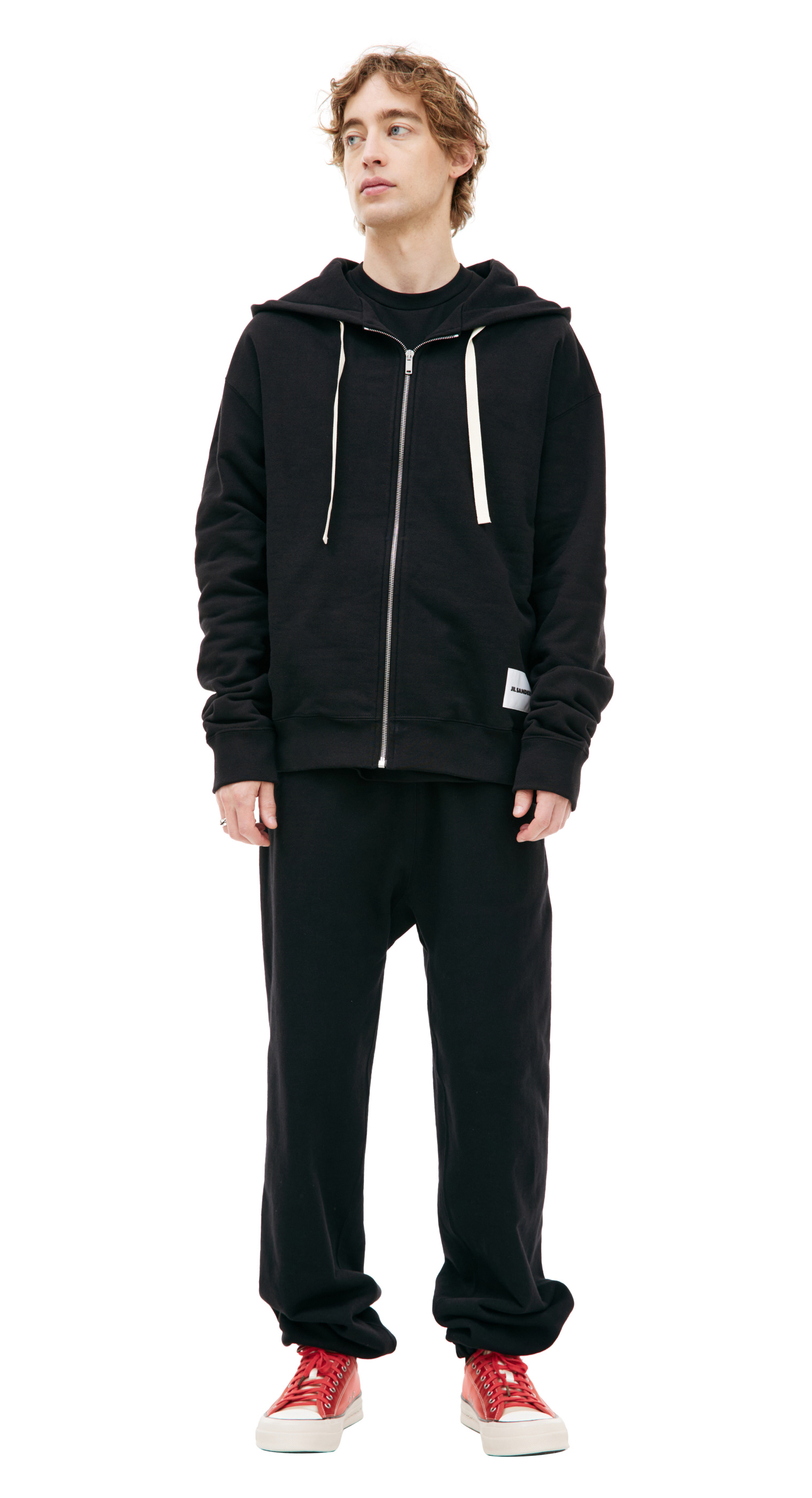 Jil Sander Black zip up hoodie