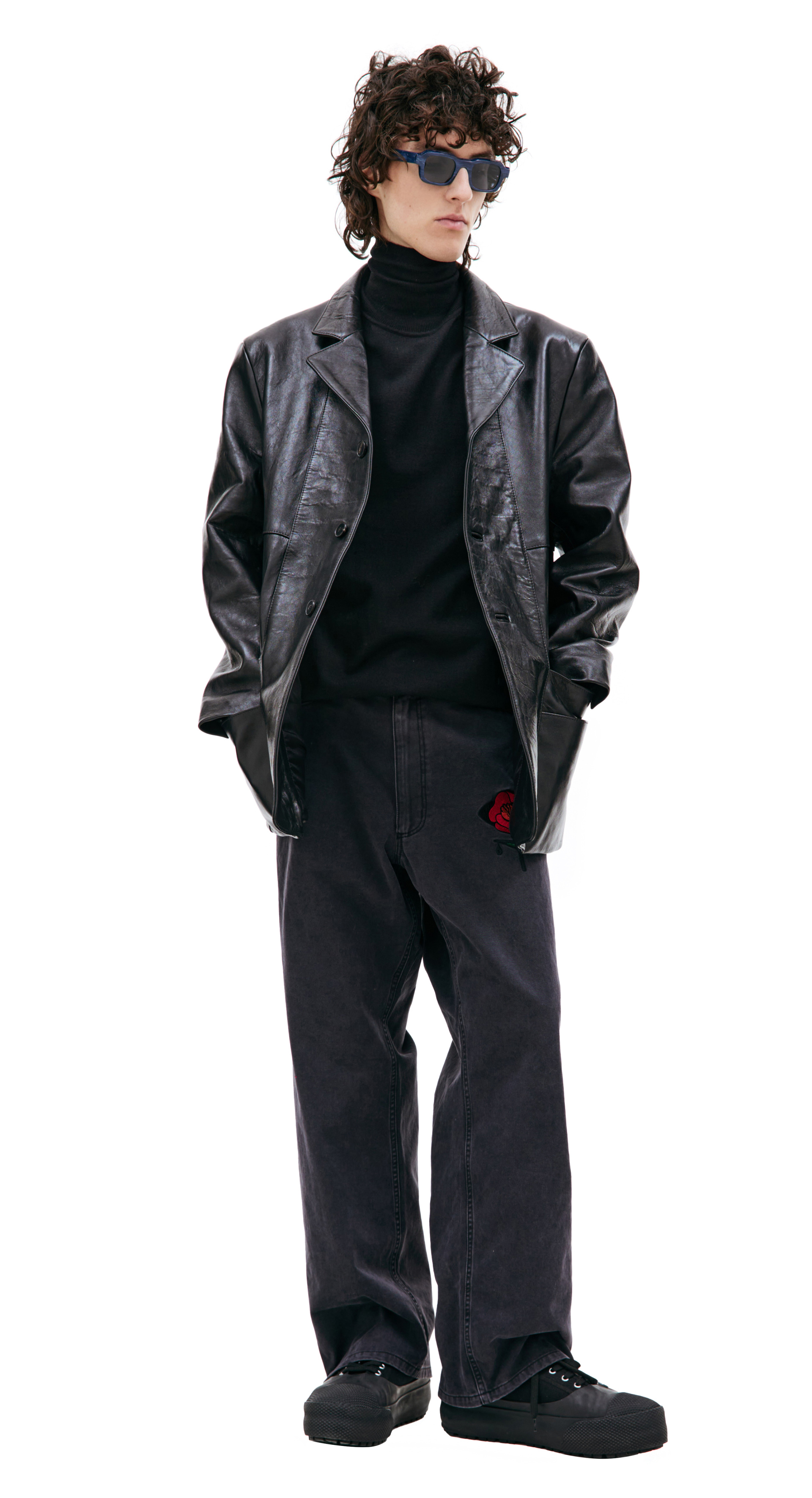 Enfants Riches Déprimés Black leather blazer