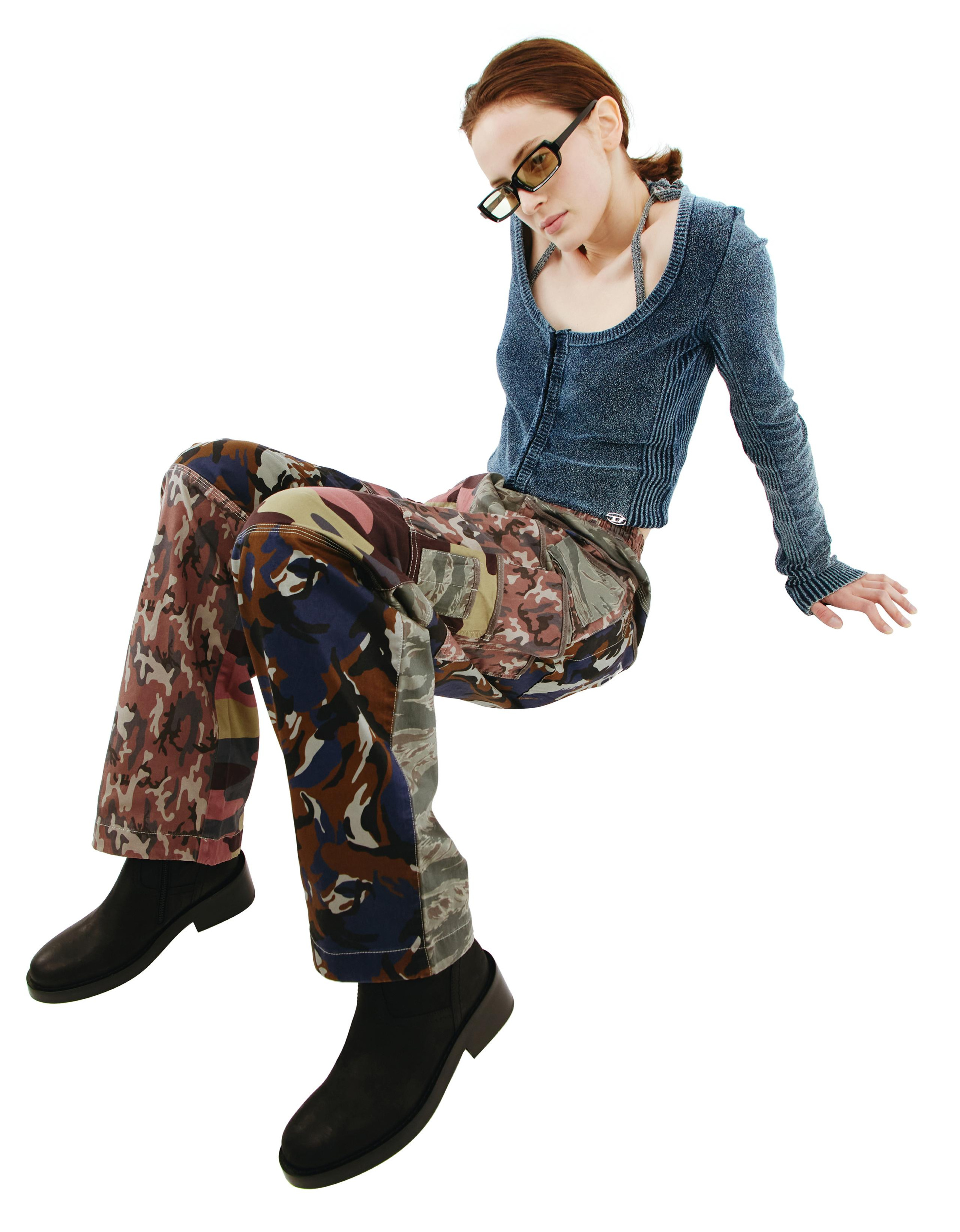 Diesel P-SERRA Patchwork Camouflage Trousers