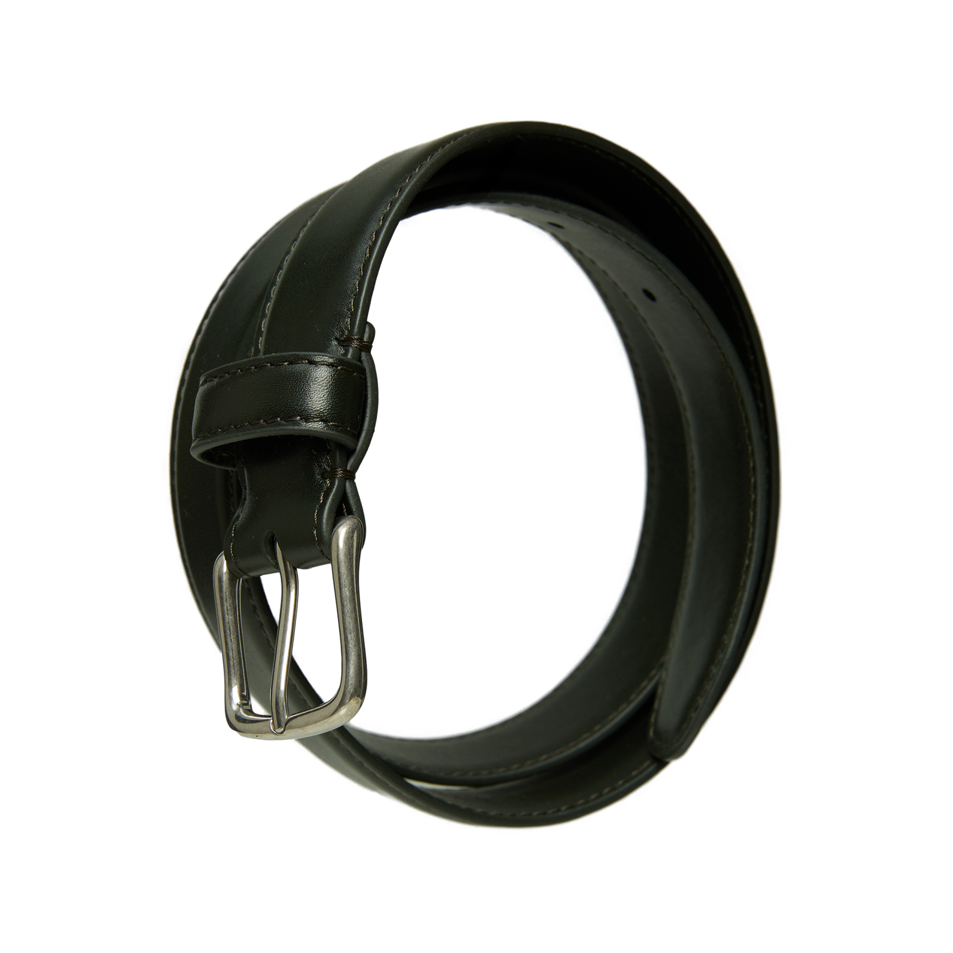 The Row Black classic belt