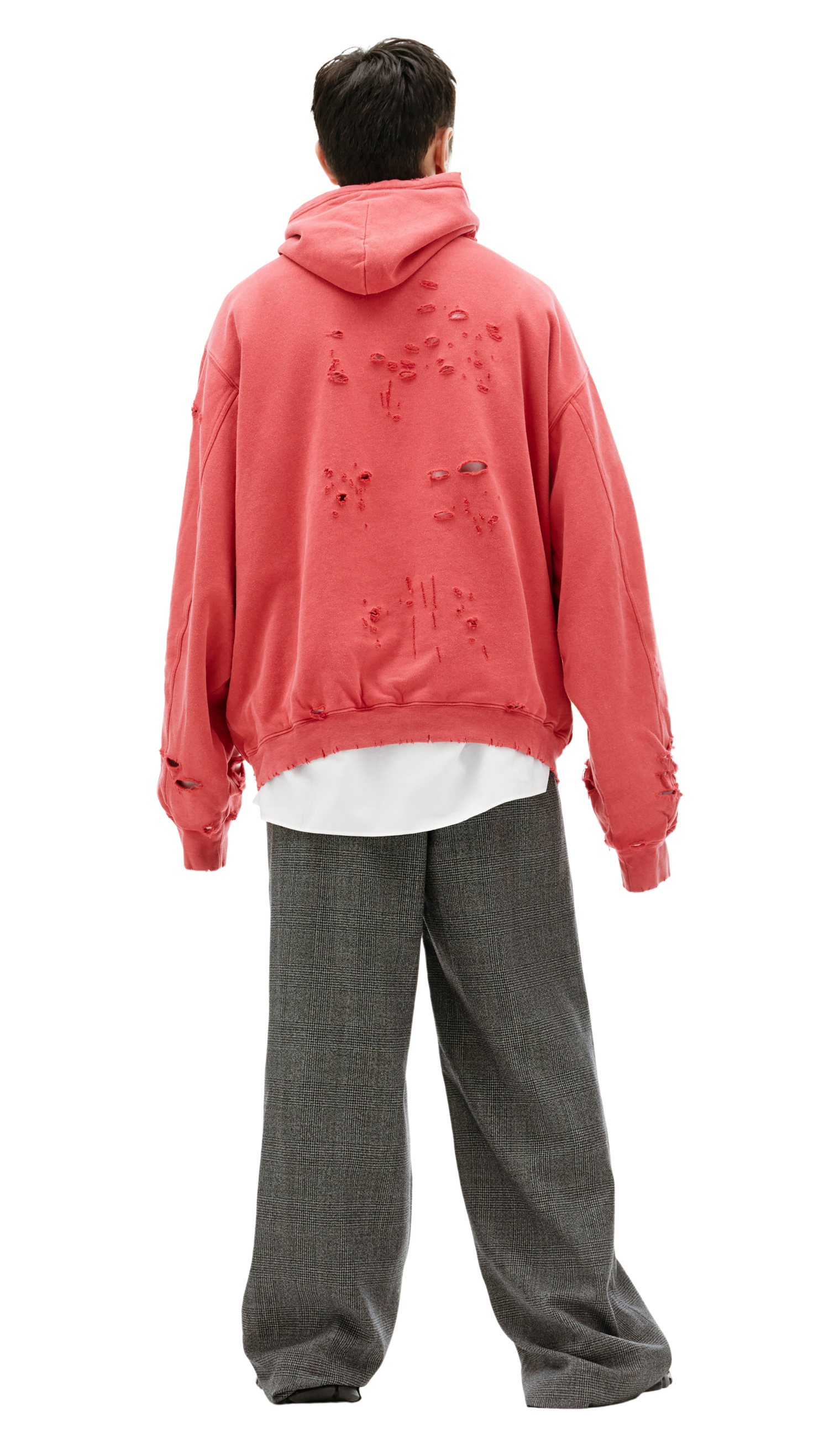 Balenciaga Distressed Logo Printed Hoodie