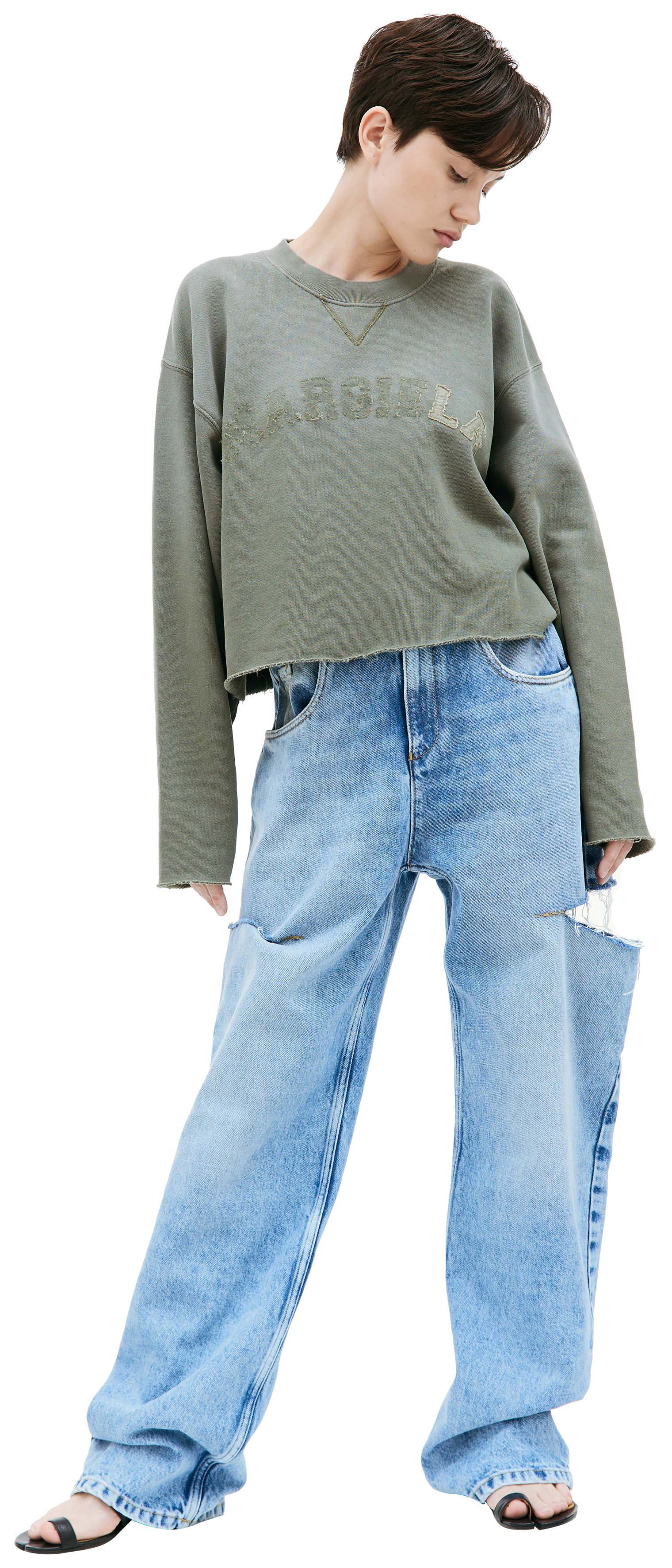 Maison Margiela Cropped sweatshirt with logo