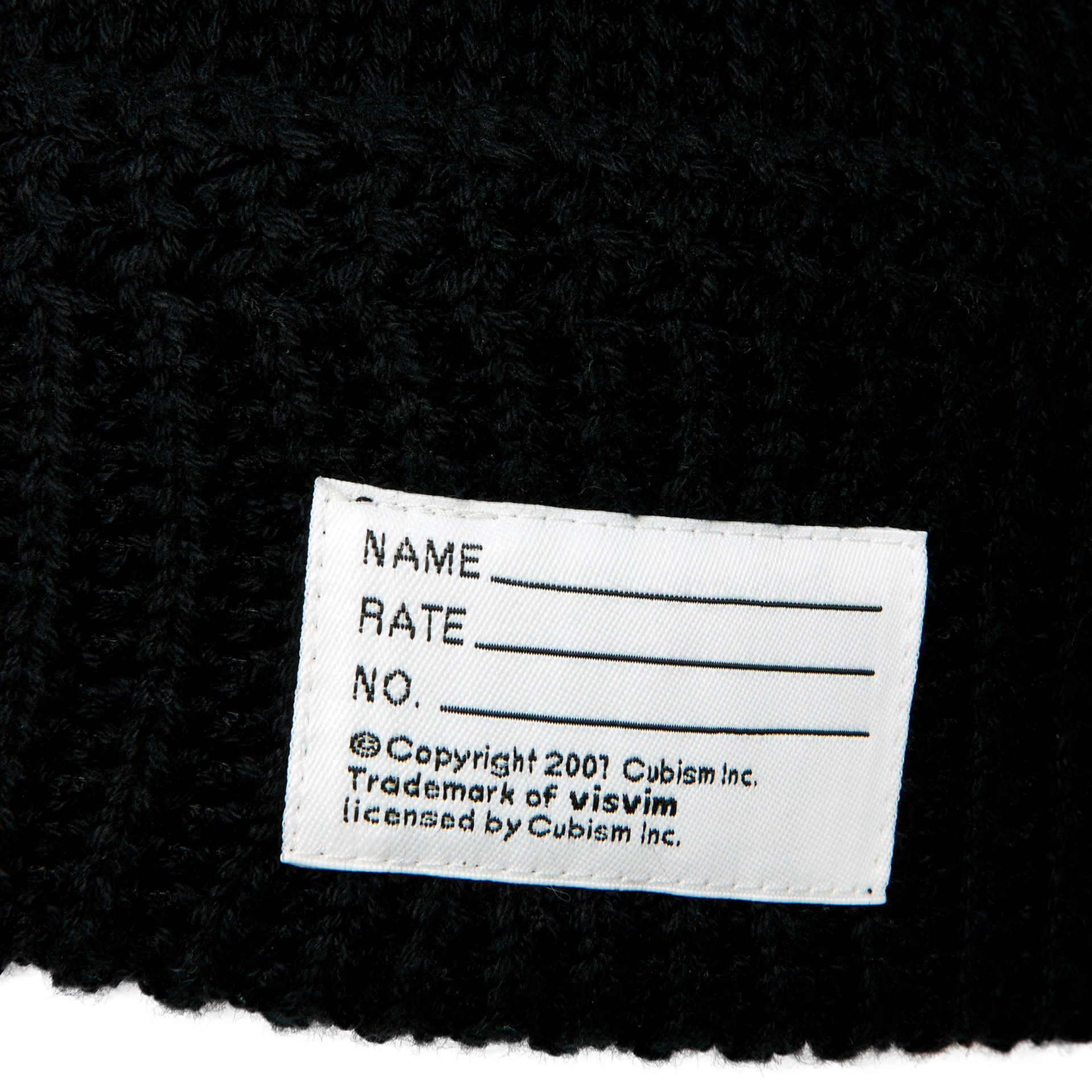 visvim Black cotton beanie