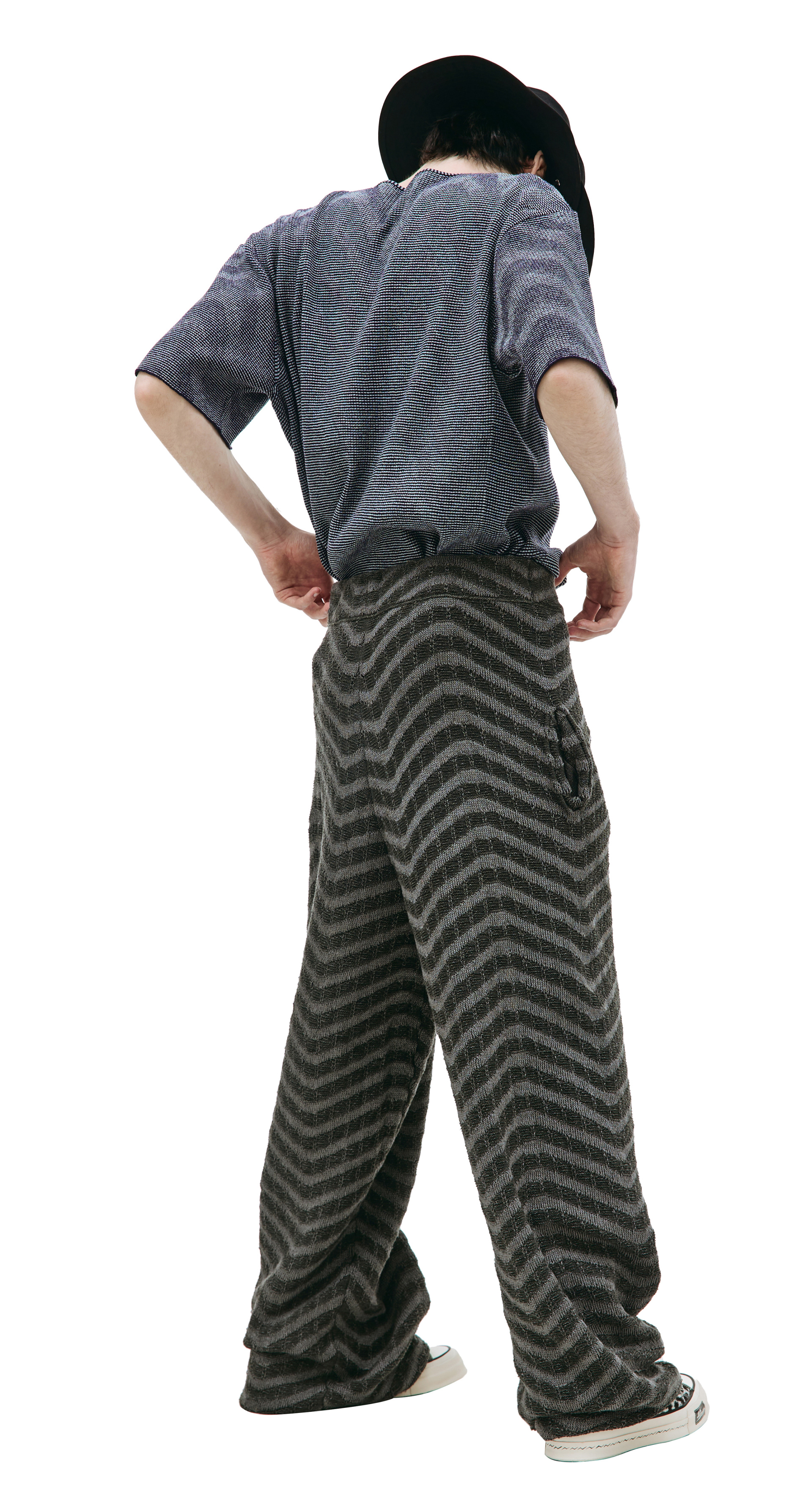 Isa Boulder Knit stripes trousers