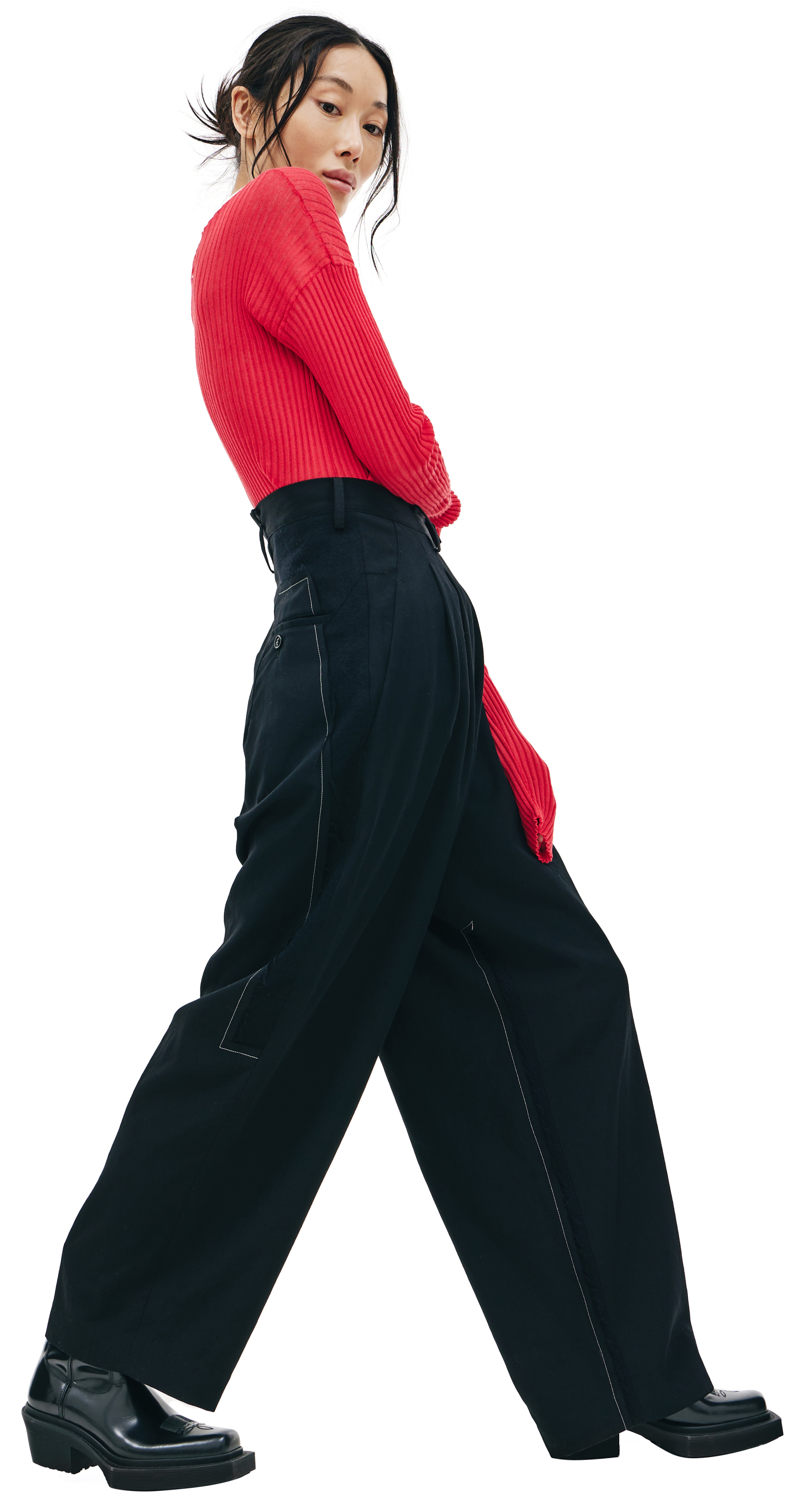 Y\'s Wool Pleated Trousers
