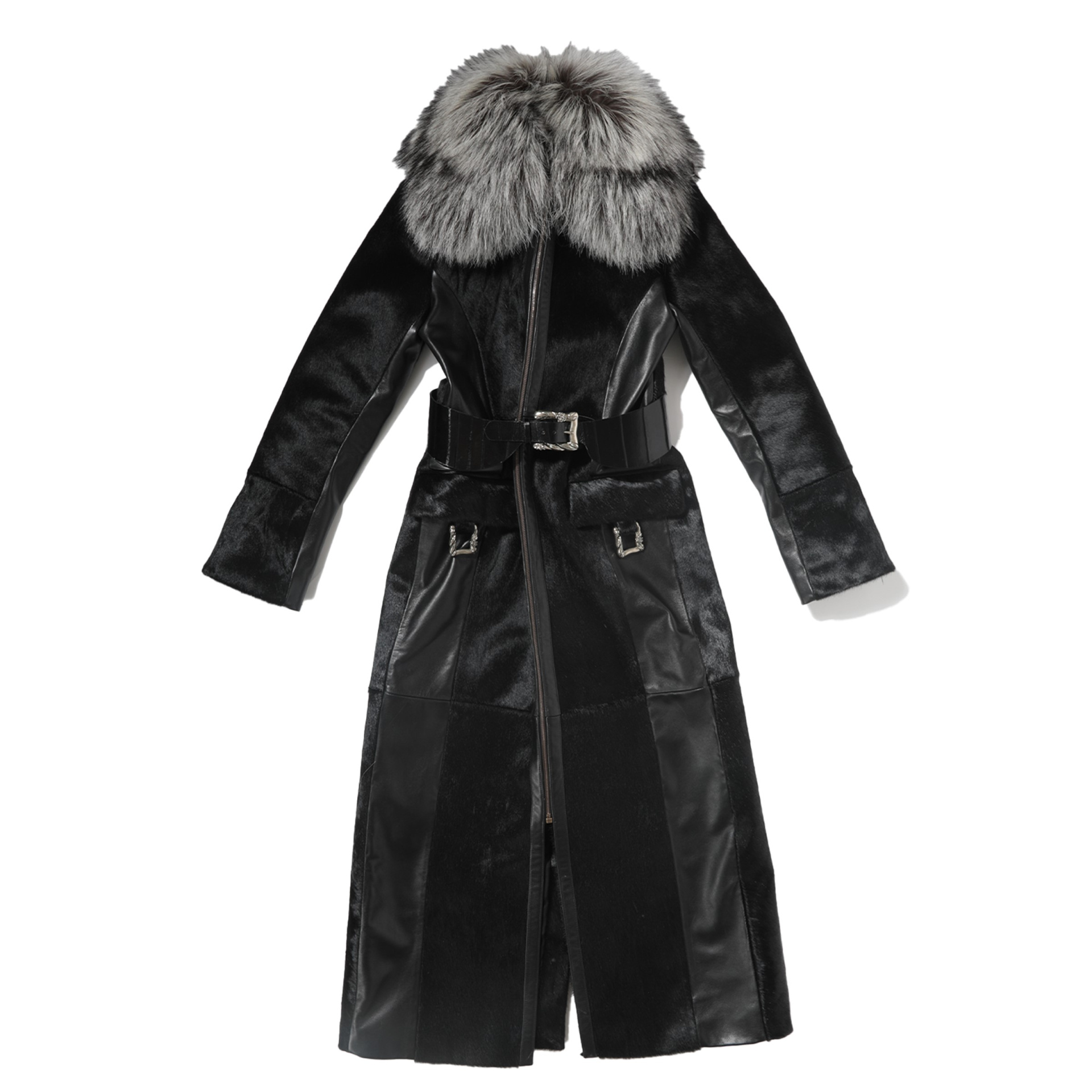 Enfants Riches Déprimés Leather coat with fur
