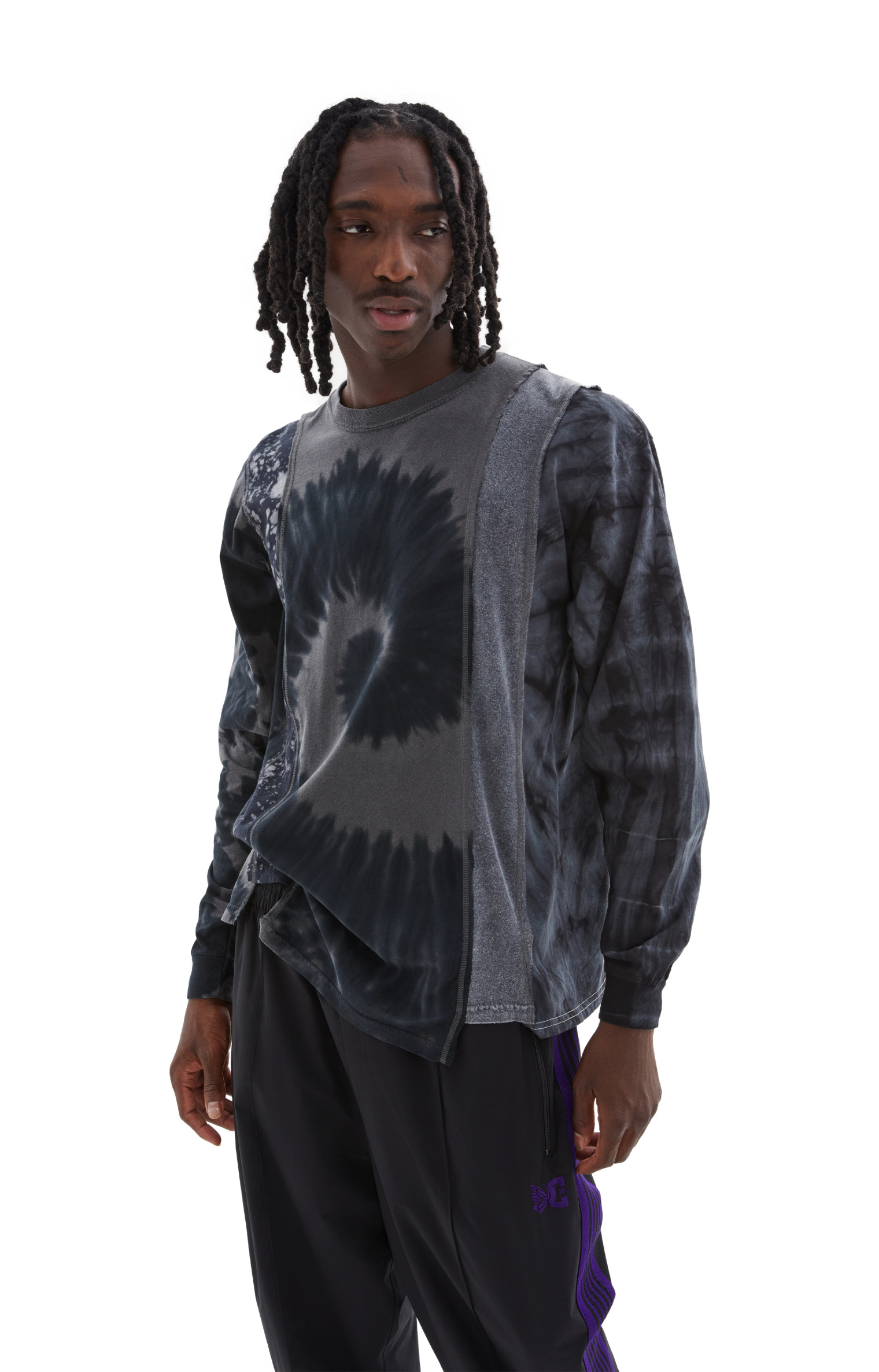 Needles Asymmetrical monoprint longsleeves