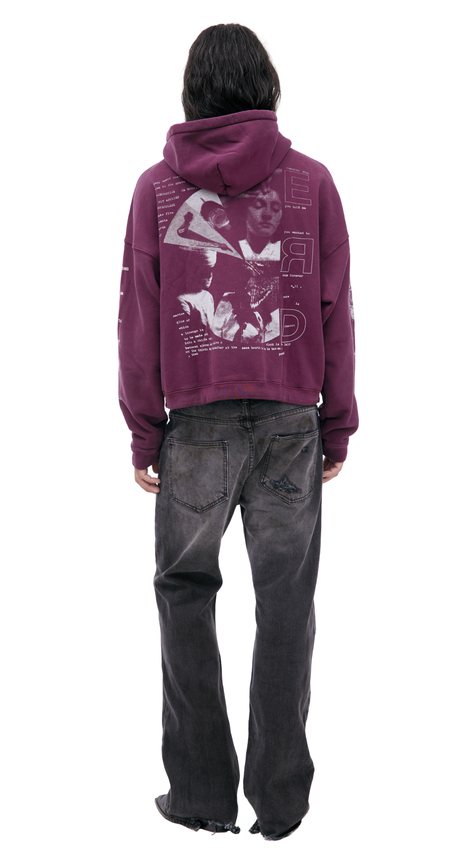 Enfants Riches Déprimés Burgundy hoodie with print