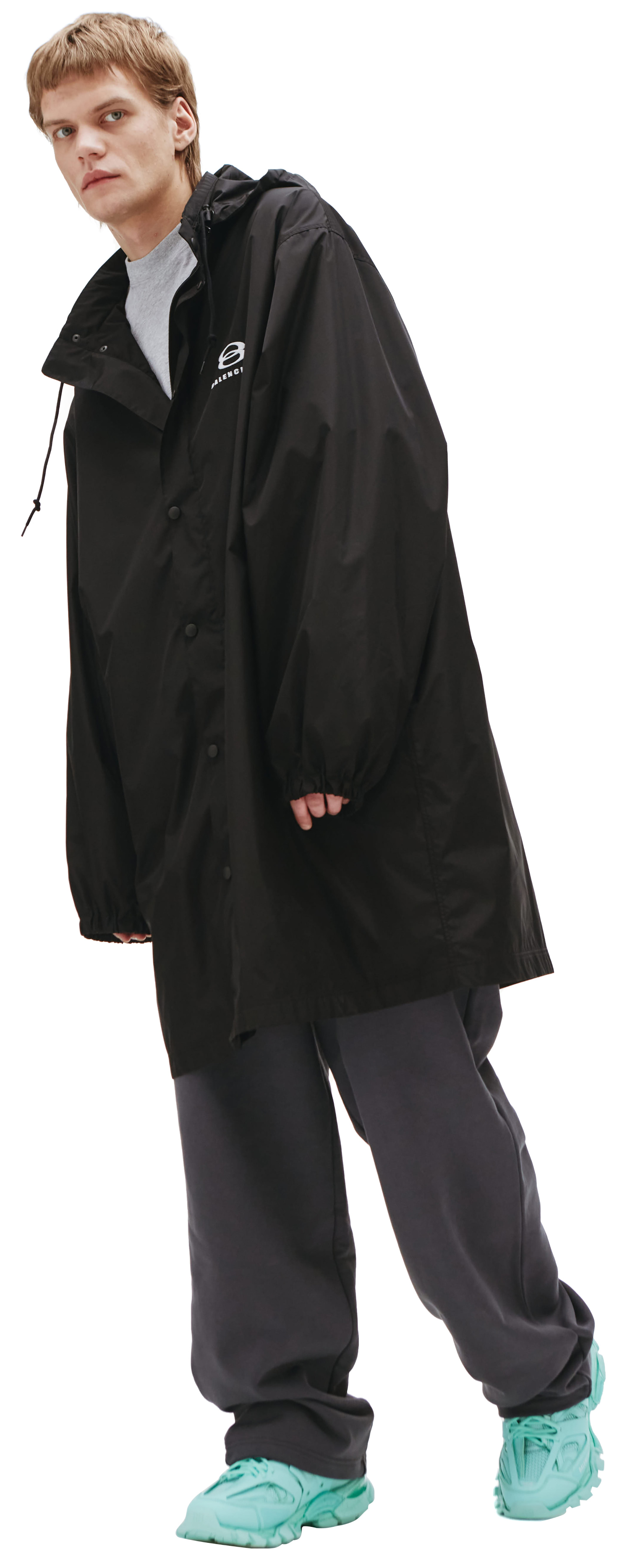 Balenciaga Black logo rain coat