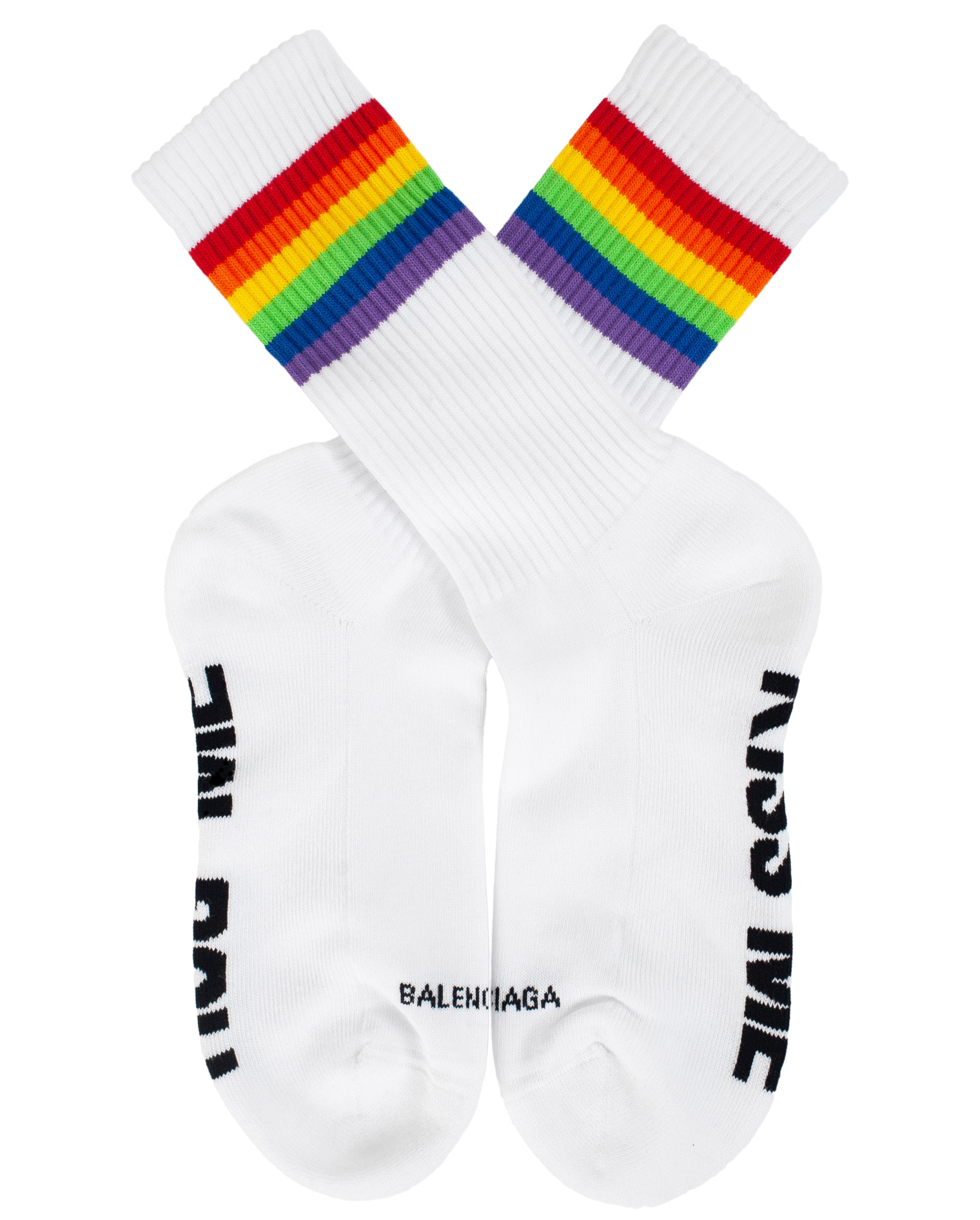 Buy Balenciaga men rainbow socks white for 121 online on SV77 656520 472B4 9000