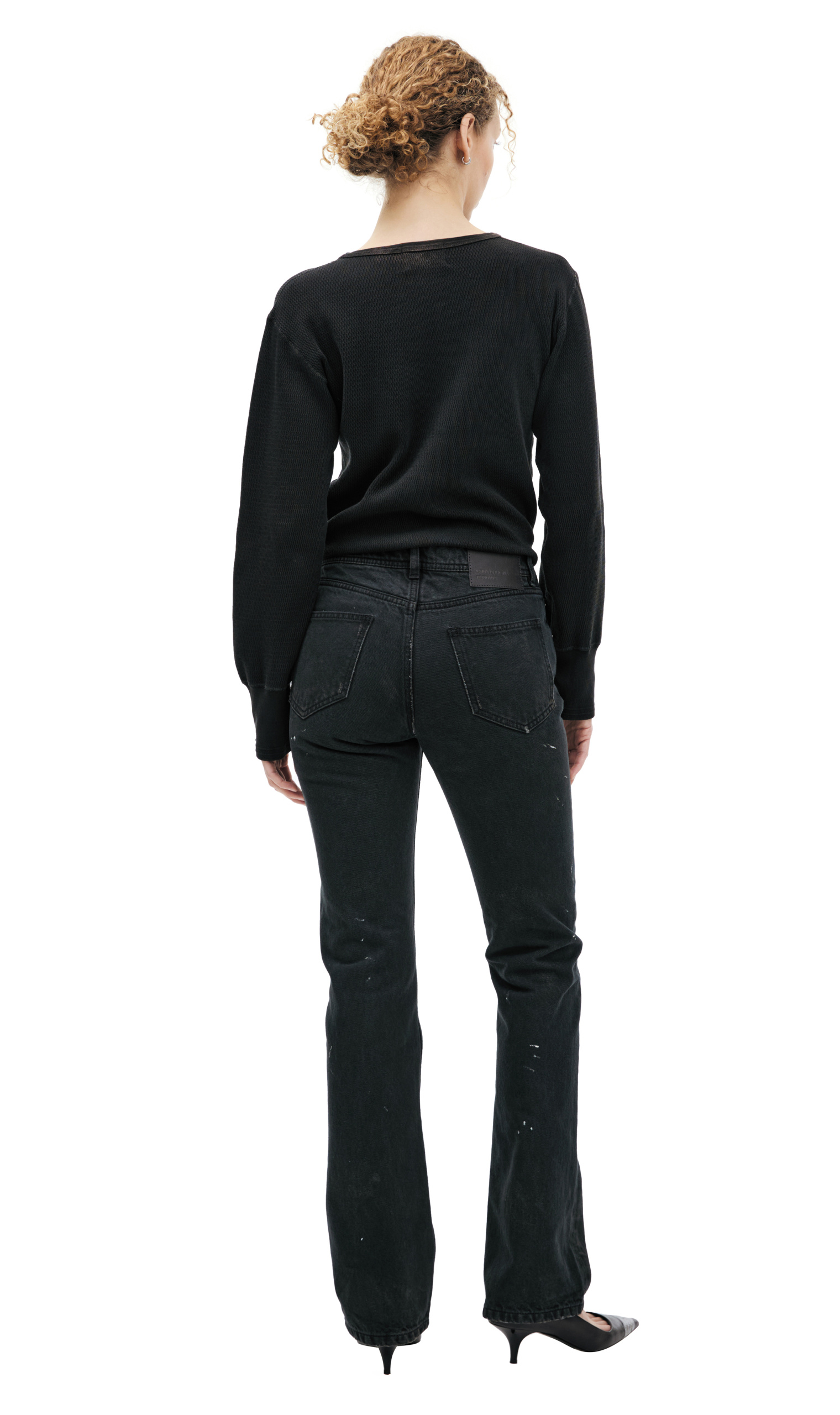 Buy Enfants Riches Déprimés women black flared jeans in paint for 