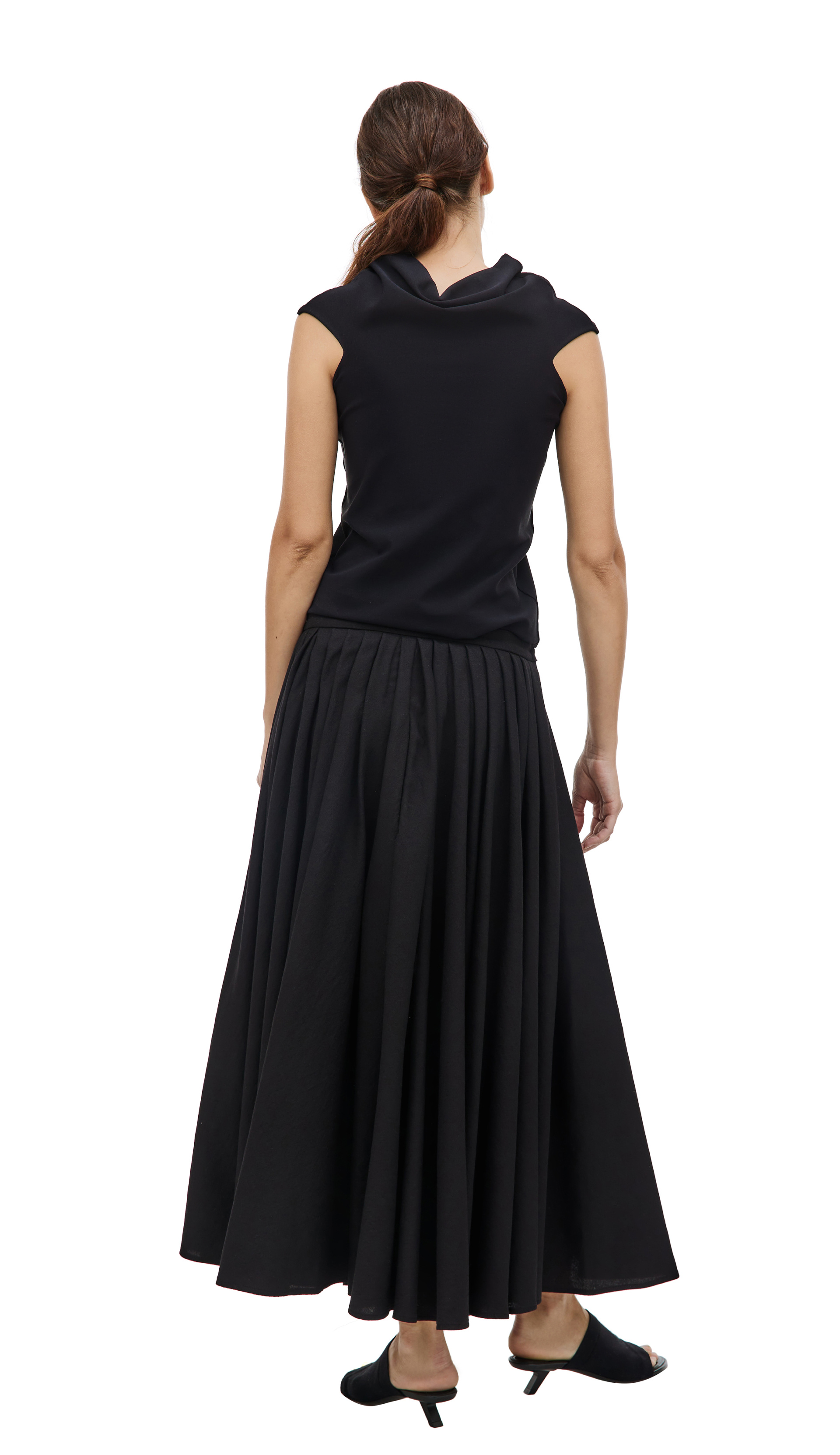 QUIRA Pleated wool skirt