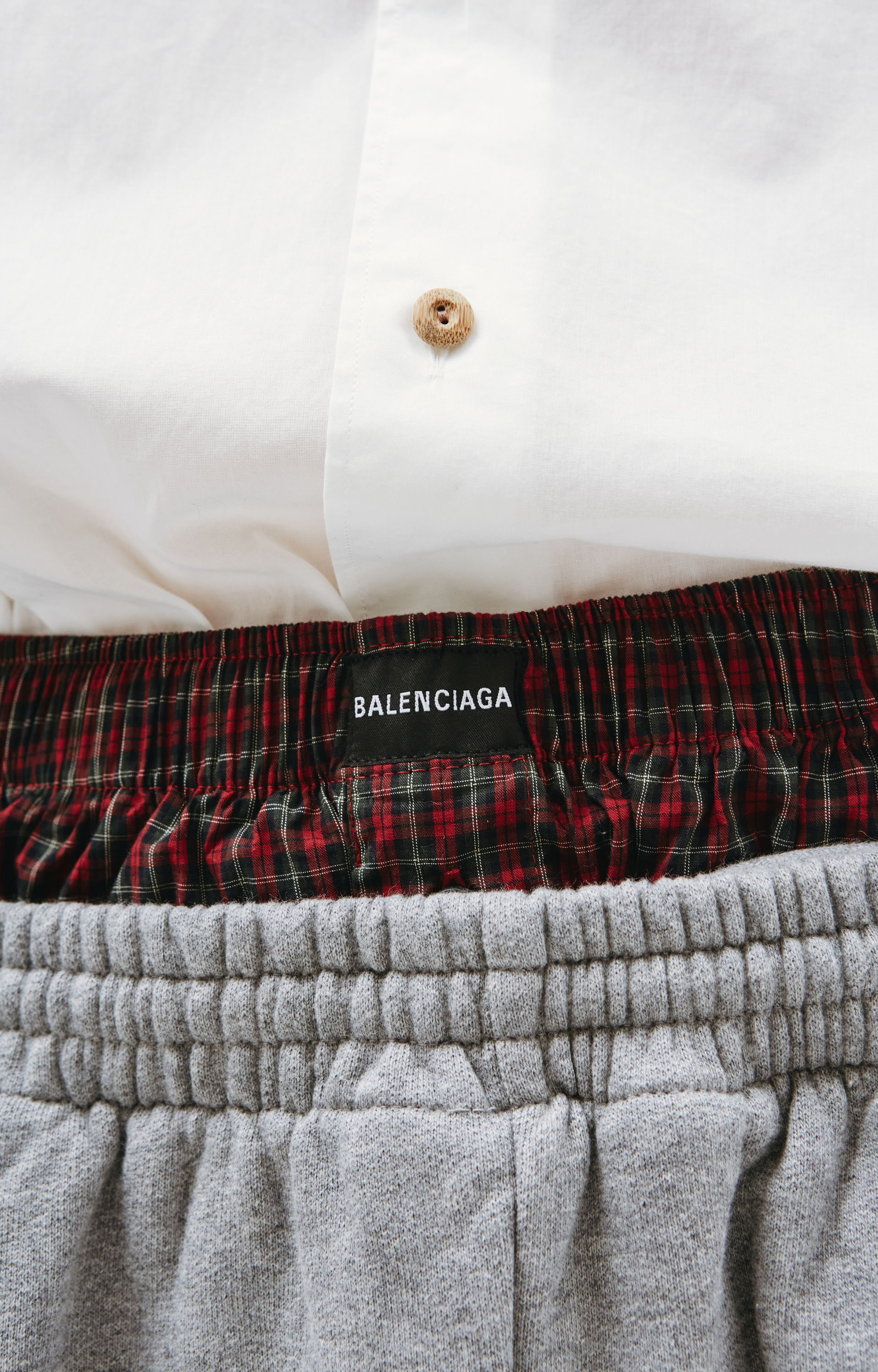 Balenciaga Double Waistband Sweatpants Red And Grey
