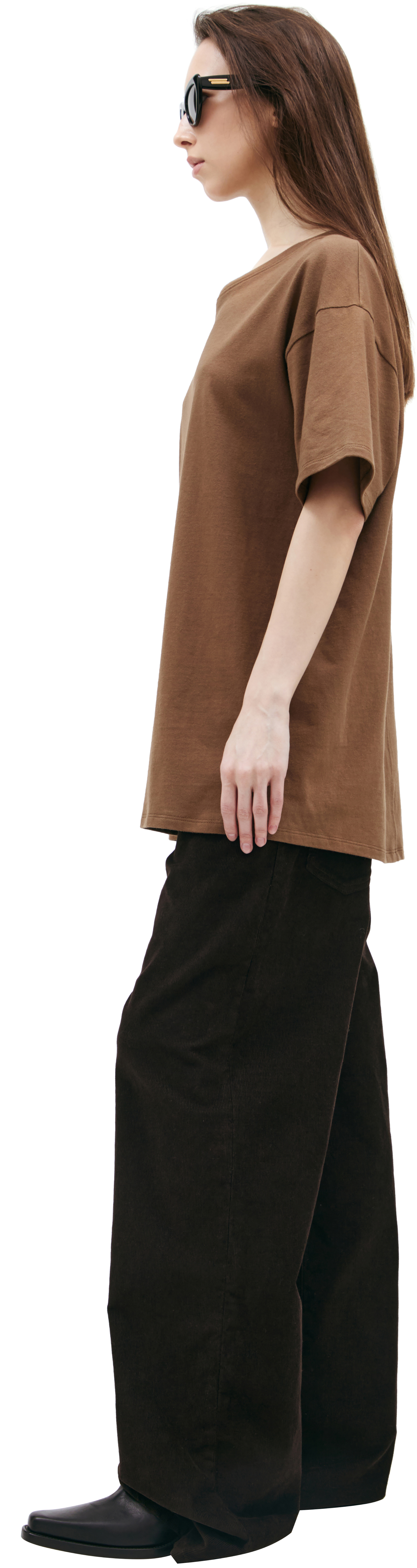 The Row Brown cotton T-shirt