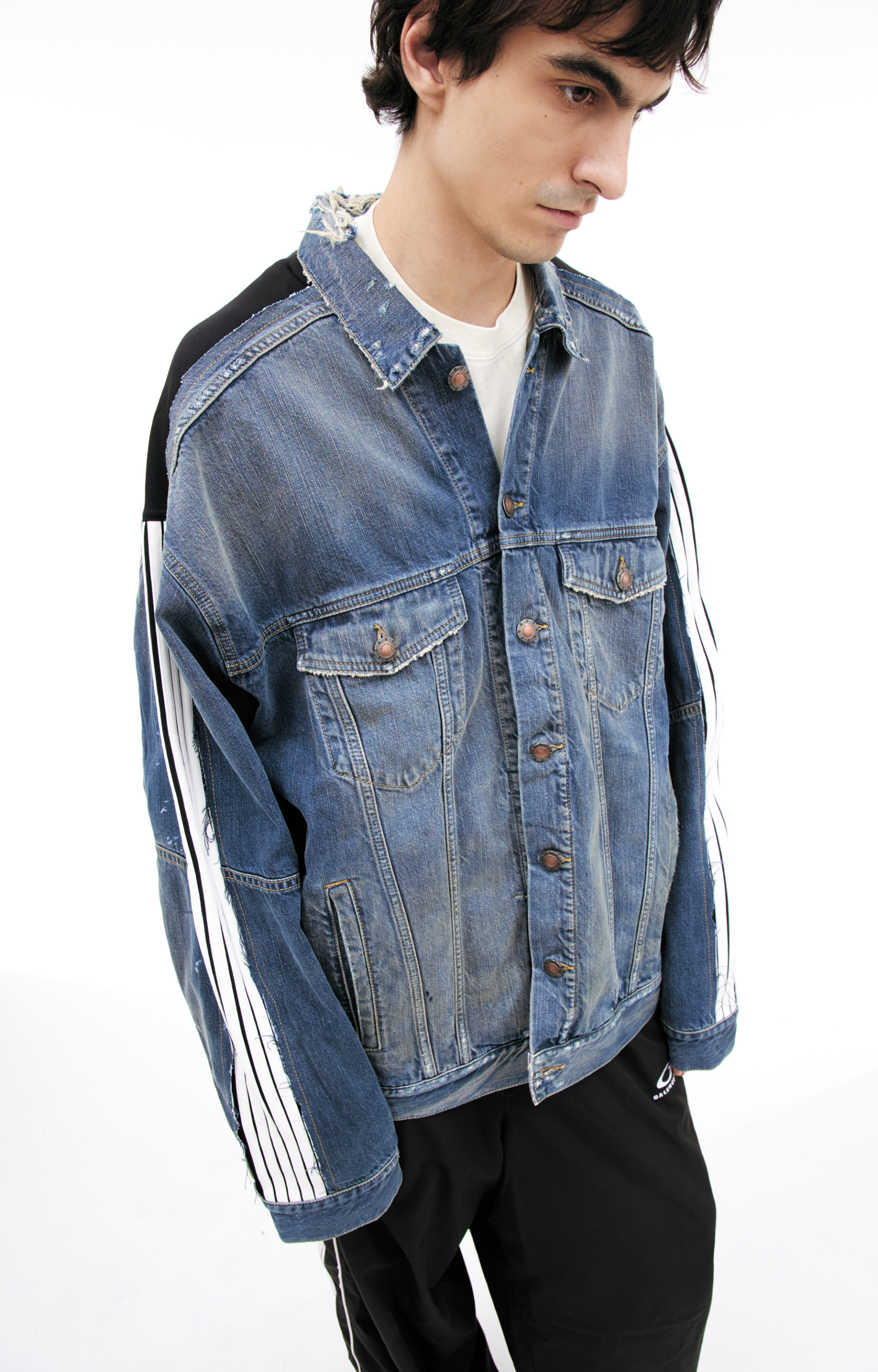 Balenciaga Denim jacket with stripes