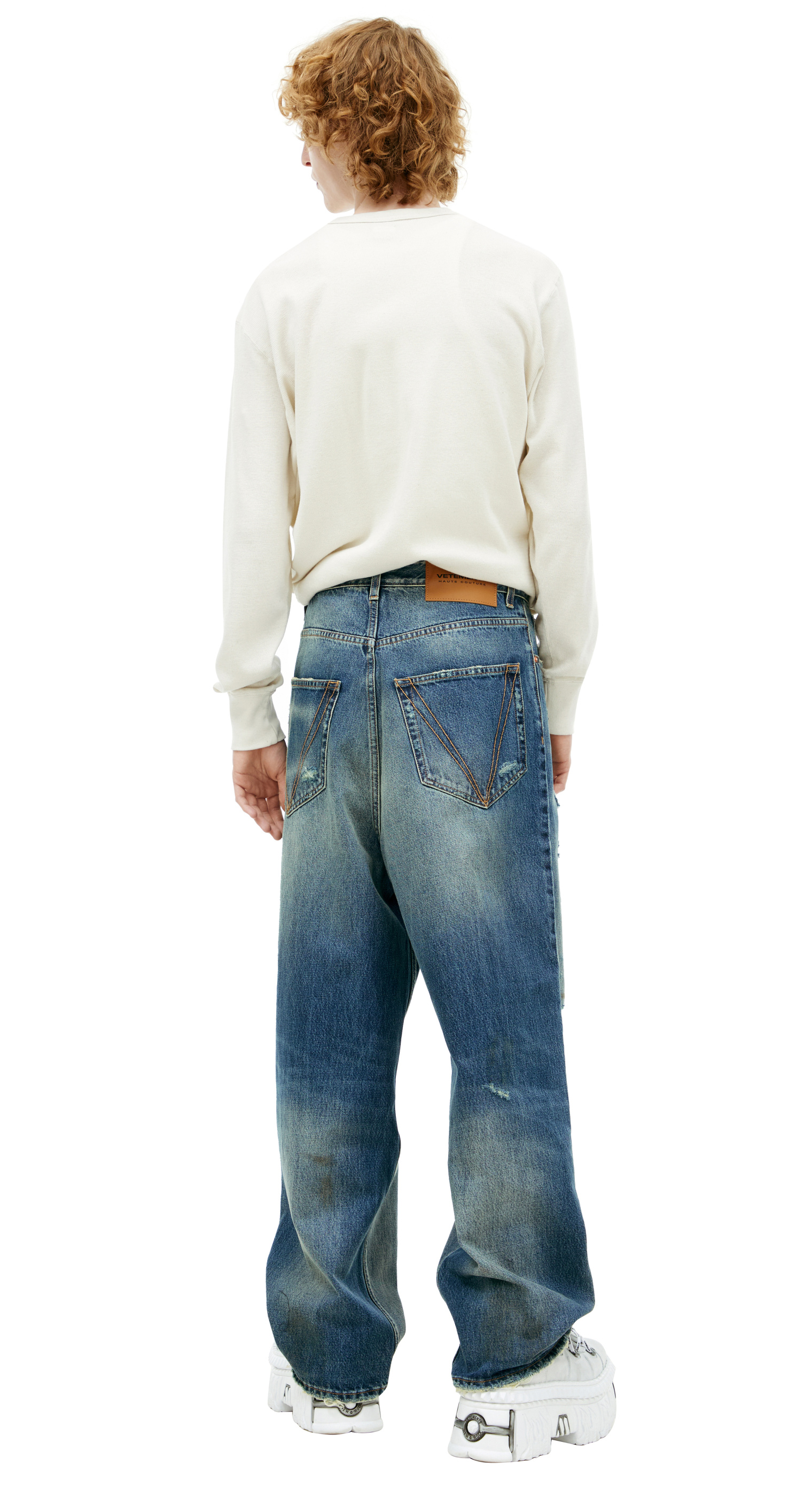 VETEMENTS Blue ripped effect jeans
