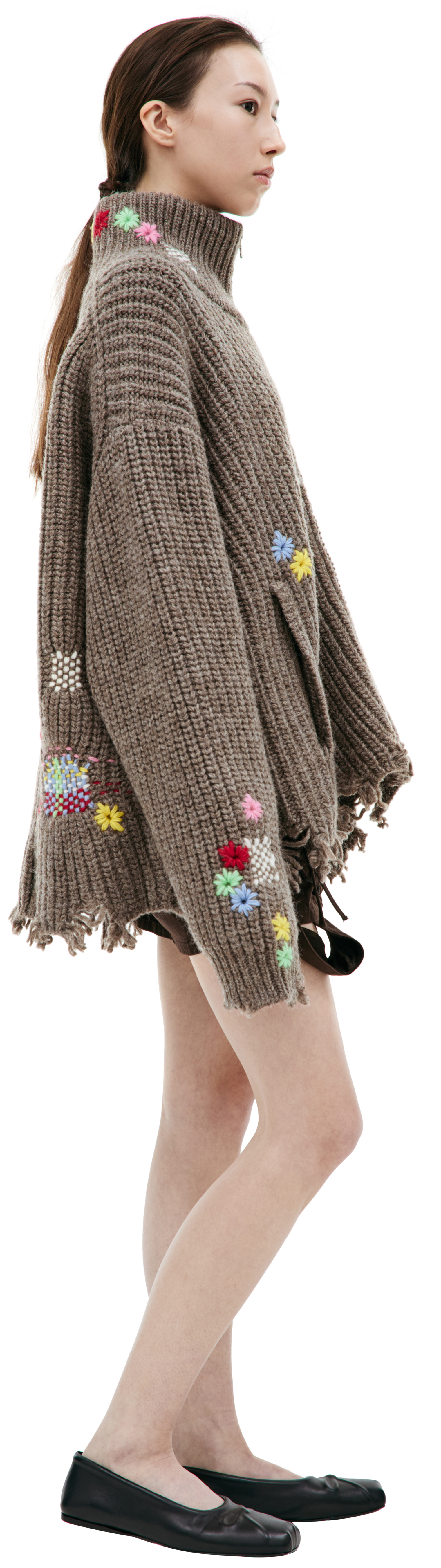 Doublet Wool sweater with floral embroidery