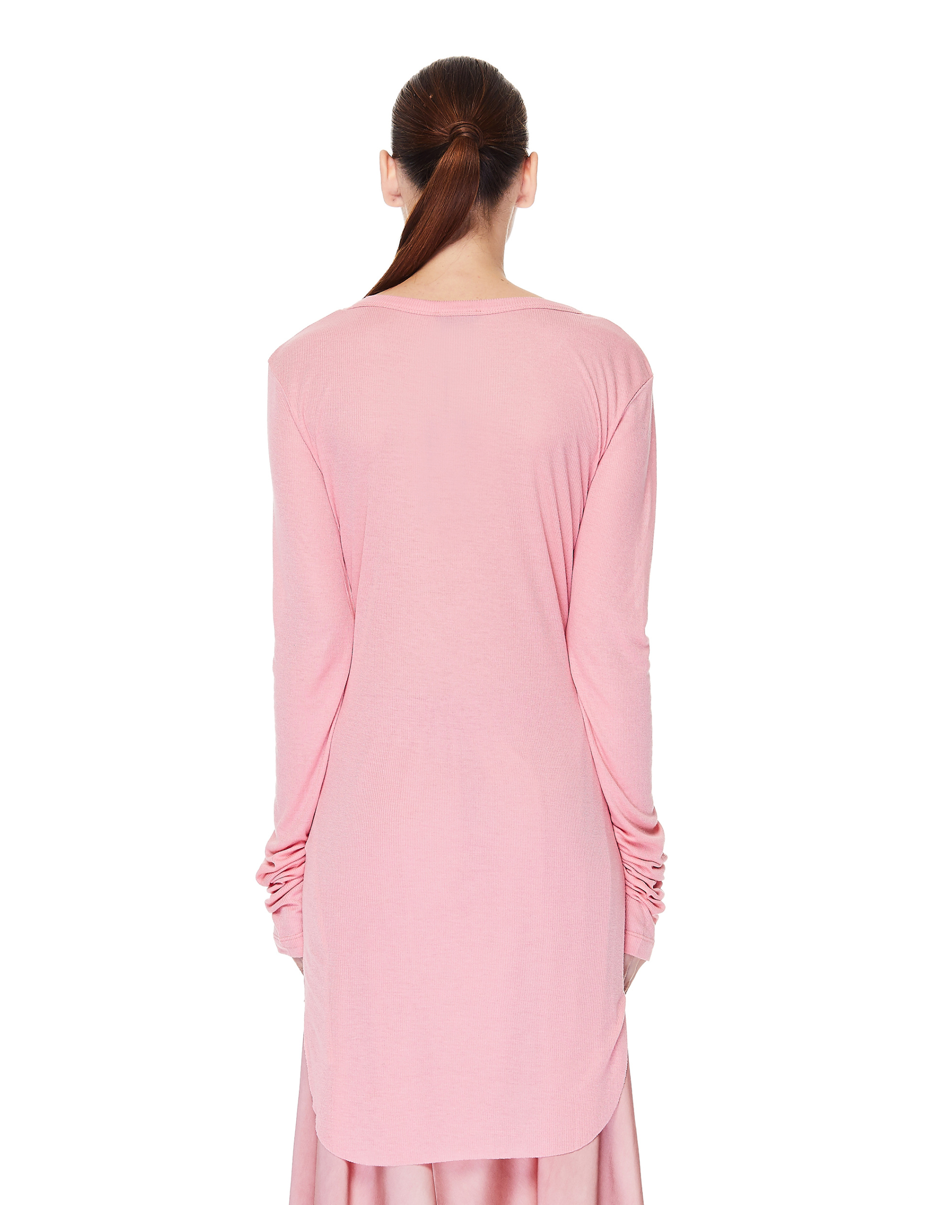 Ann Demeulemeester Pink Viscose & Cashmere L/S T-Shirt