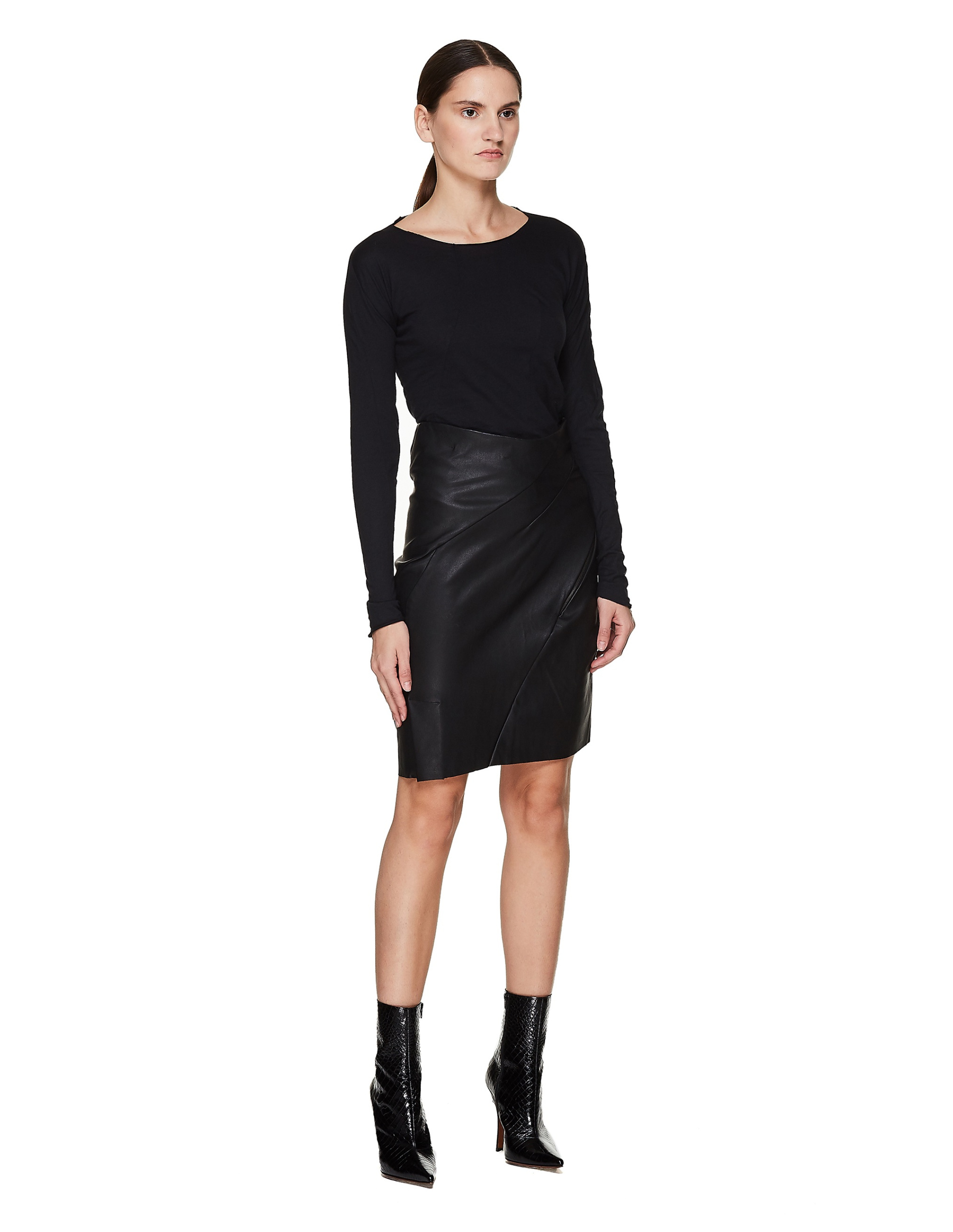 Leon Emanuel Blanck Black Leather Mini Skirt