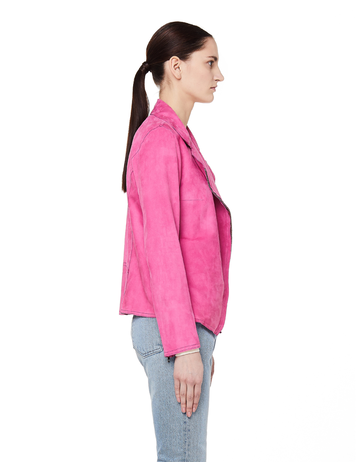 Salvatore Santoro Pink Leather Biker Jacket