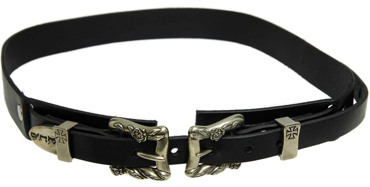 Buy Enfants Riches Déprimés men black belt with two buckles for