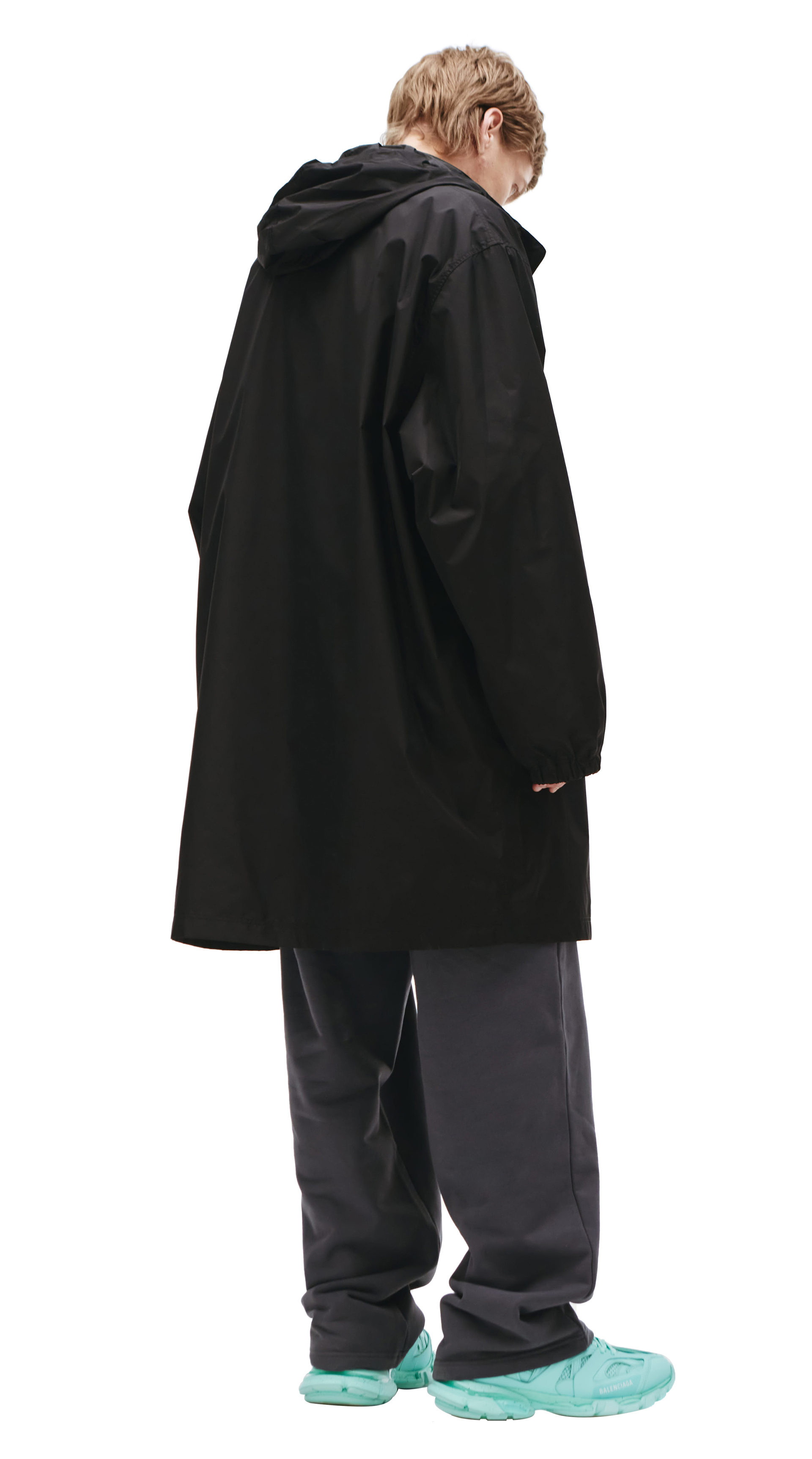 Balenciaga Black logo rain coat