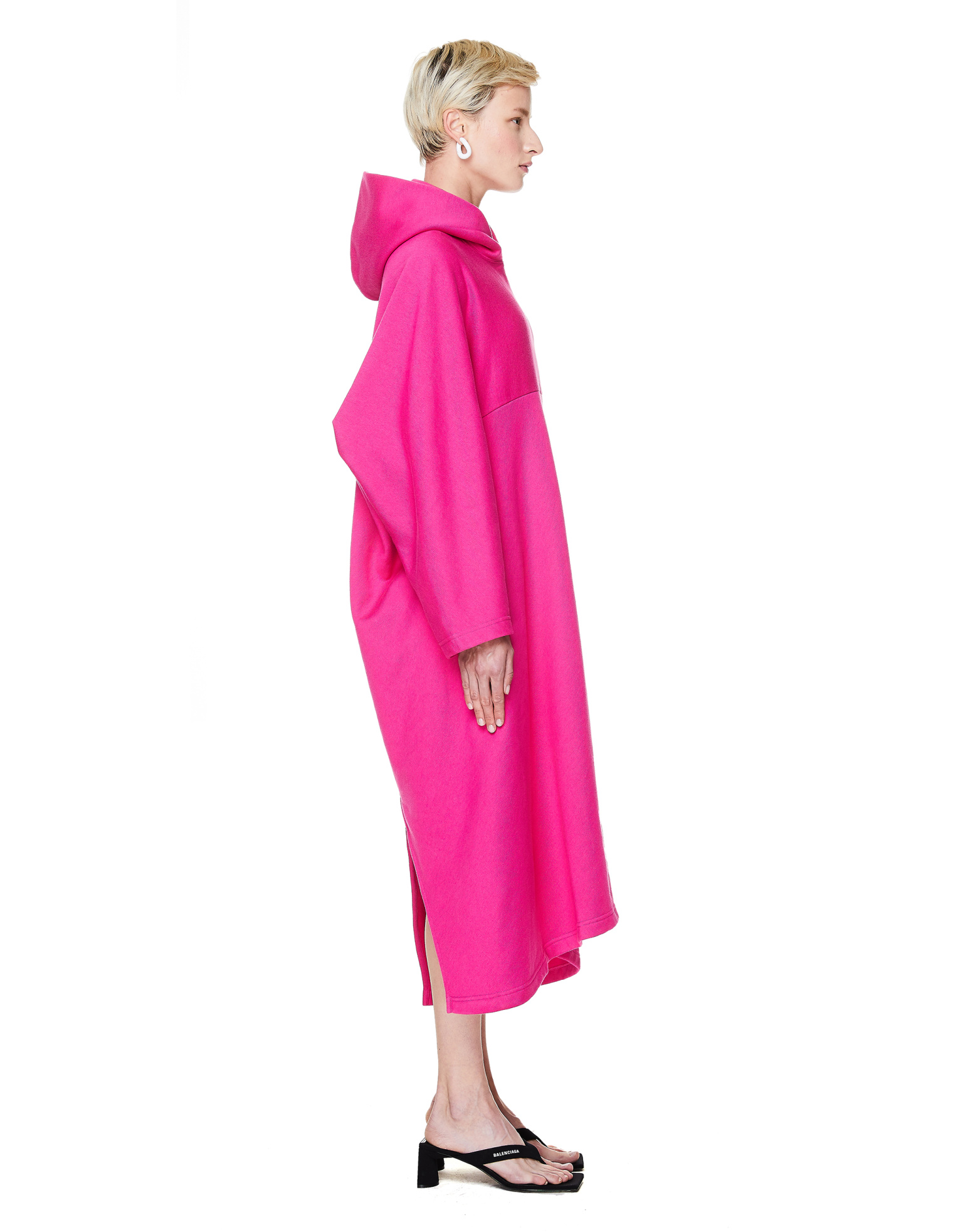 Balenciaga Pink Hooded Cocoon Dress