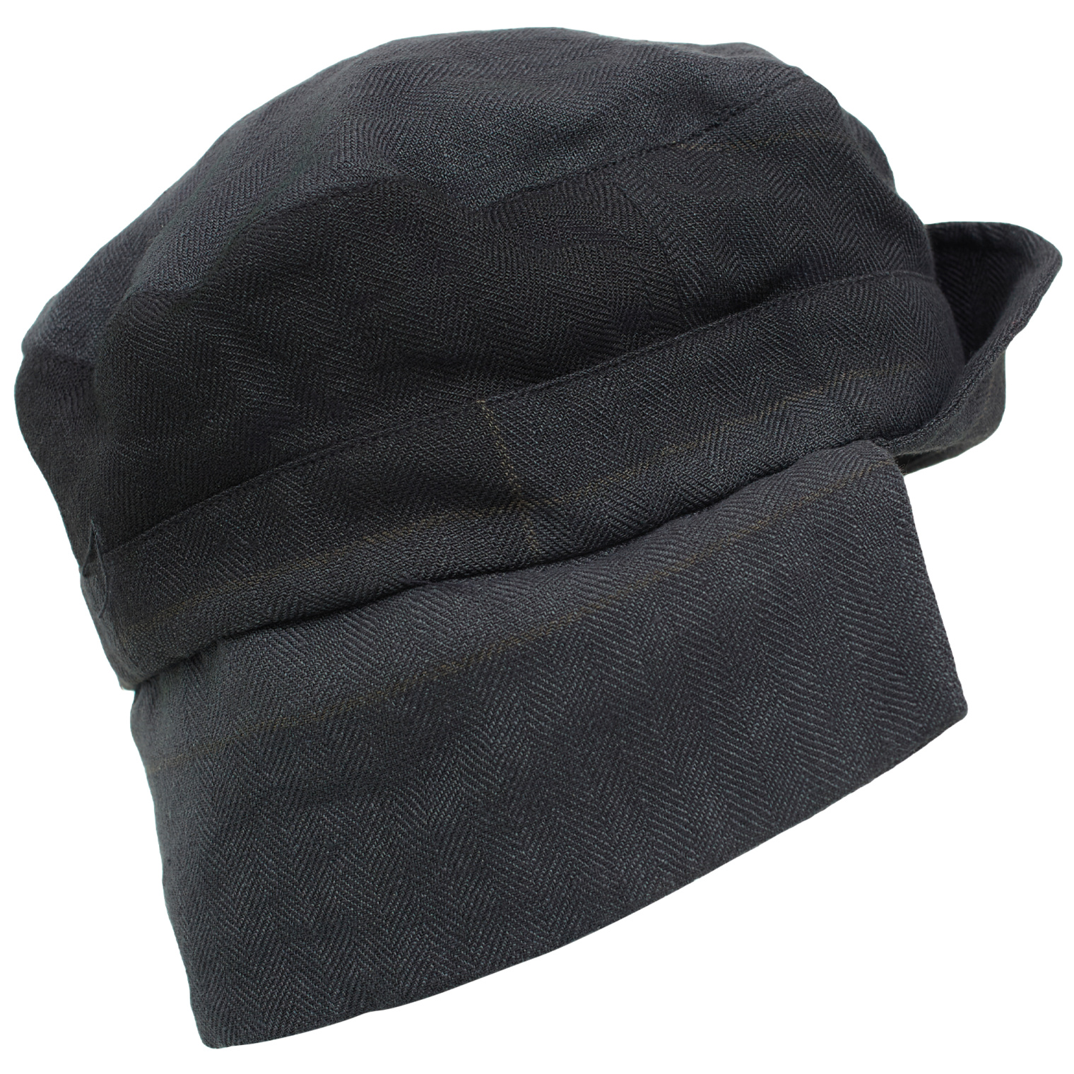 The Viridi-Anne Black check linen cap
