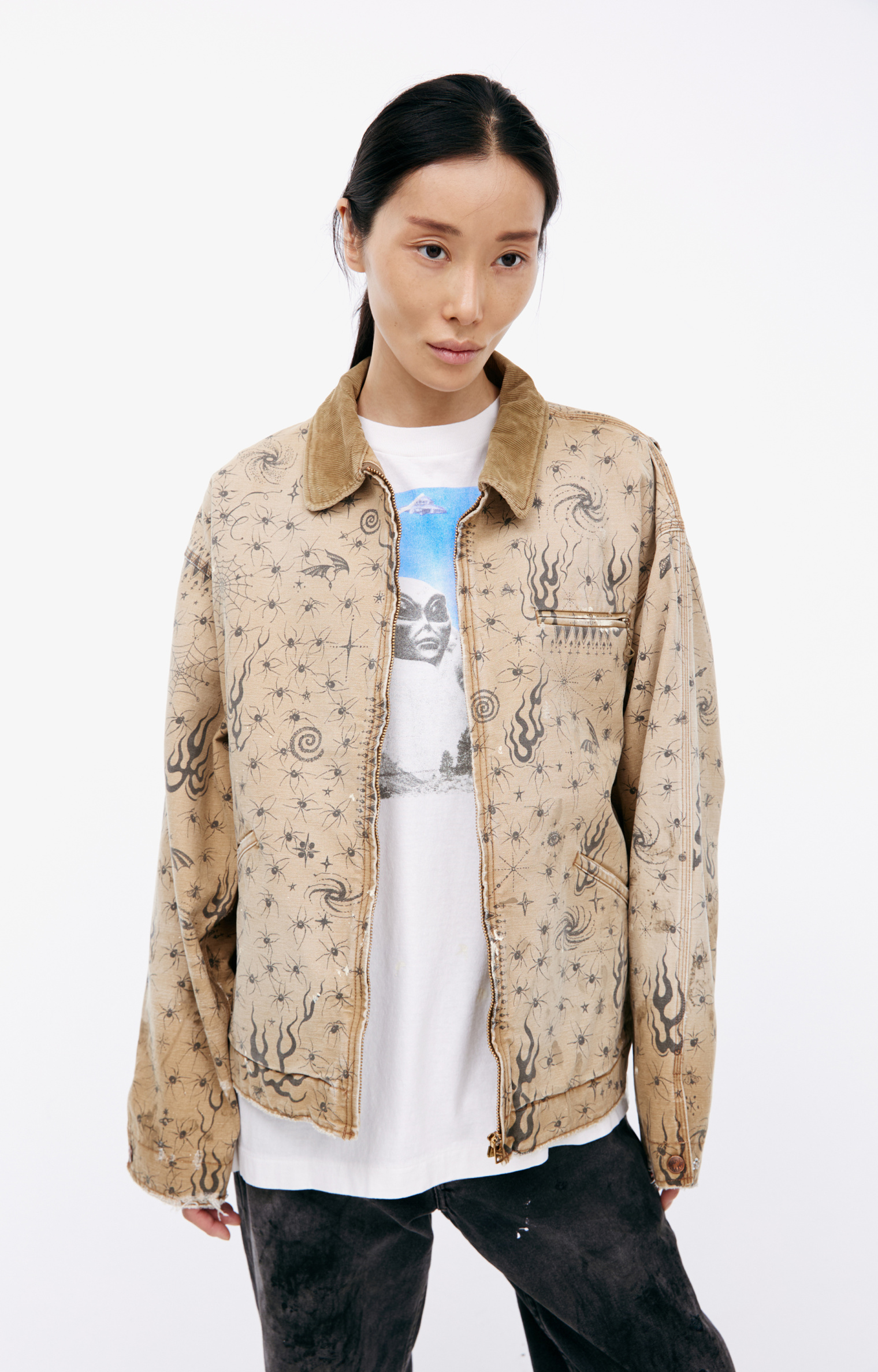 Saint Mxxxxxx Beige monoprint jacket