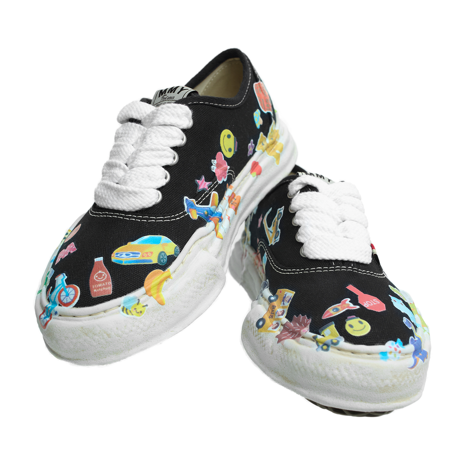 Maison Mihara Yasuhiro Black sticker sneakers