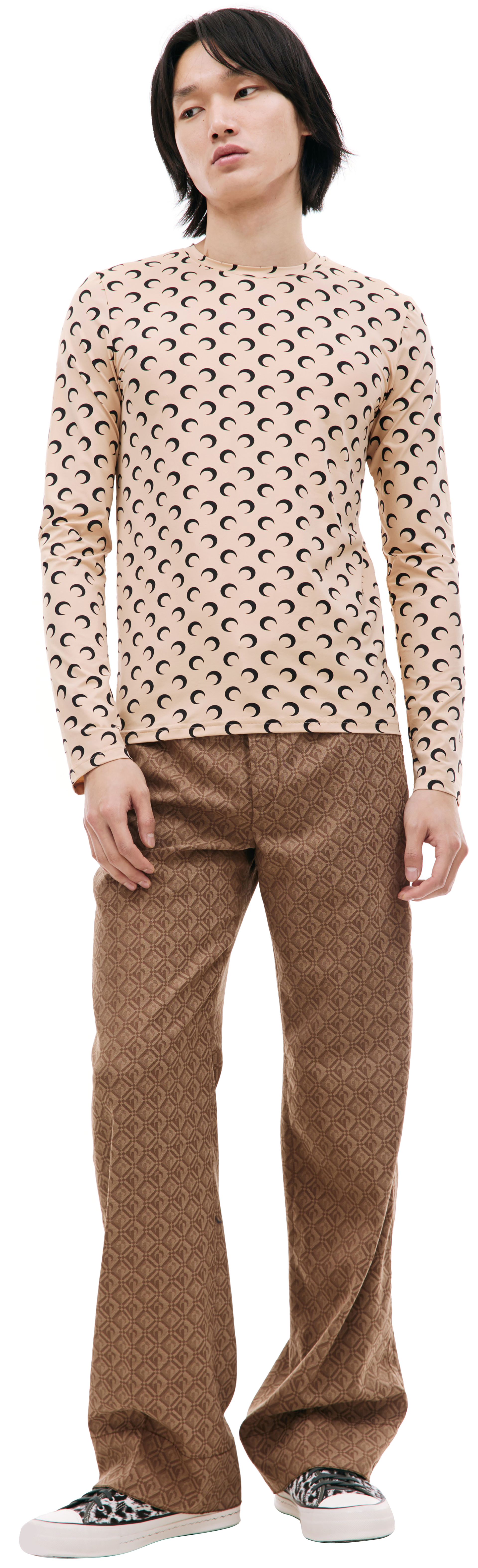 MARINE SERRE All over logo Moon longsleeve