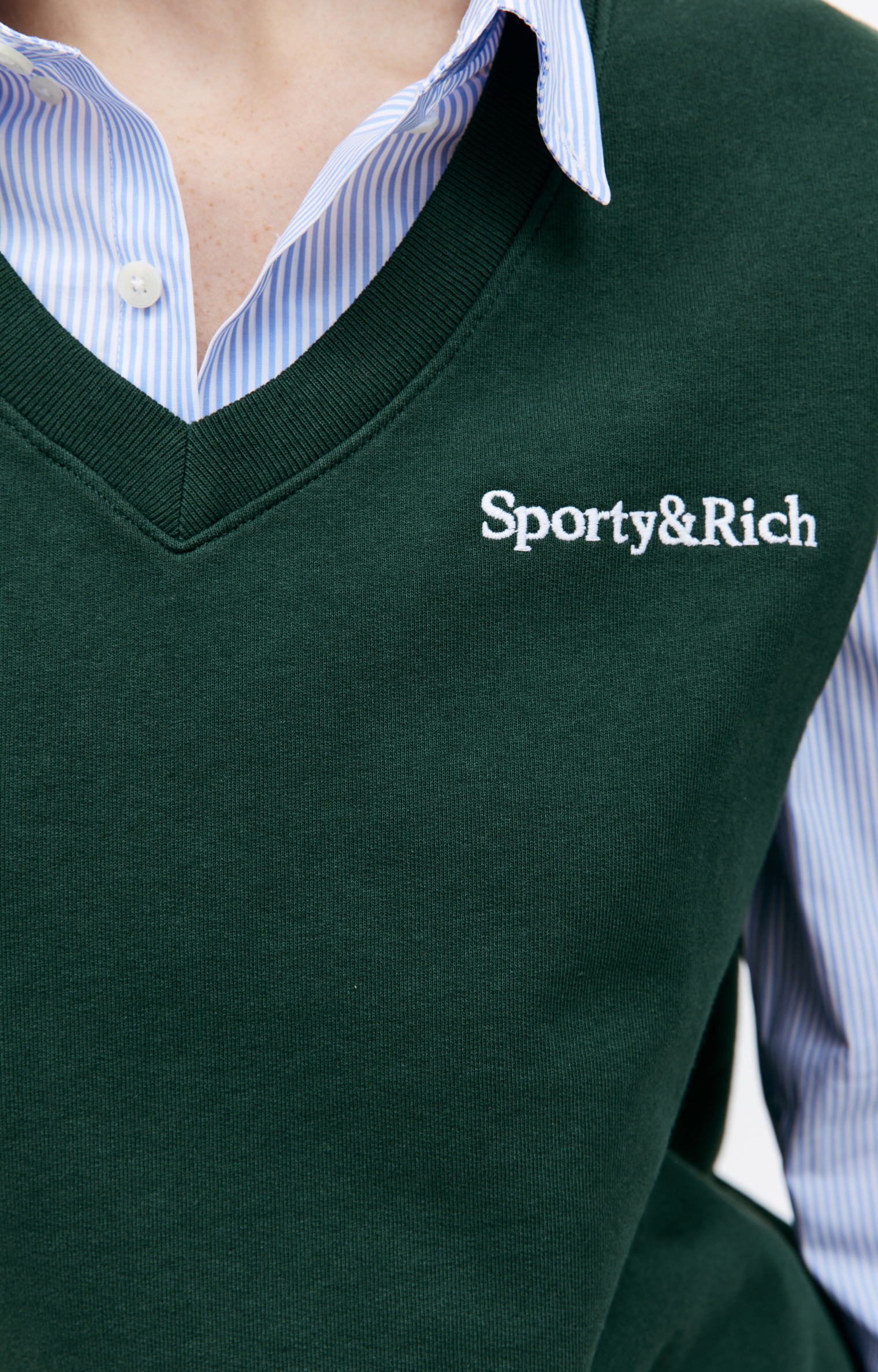 SPORTY & RICH Logo embroidered V-neck vest