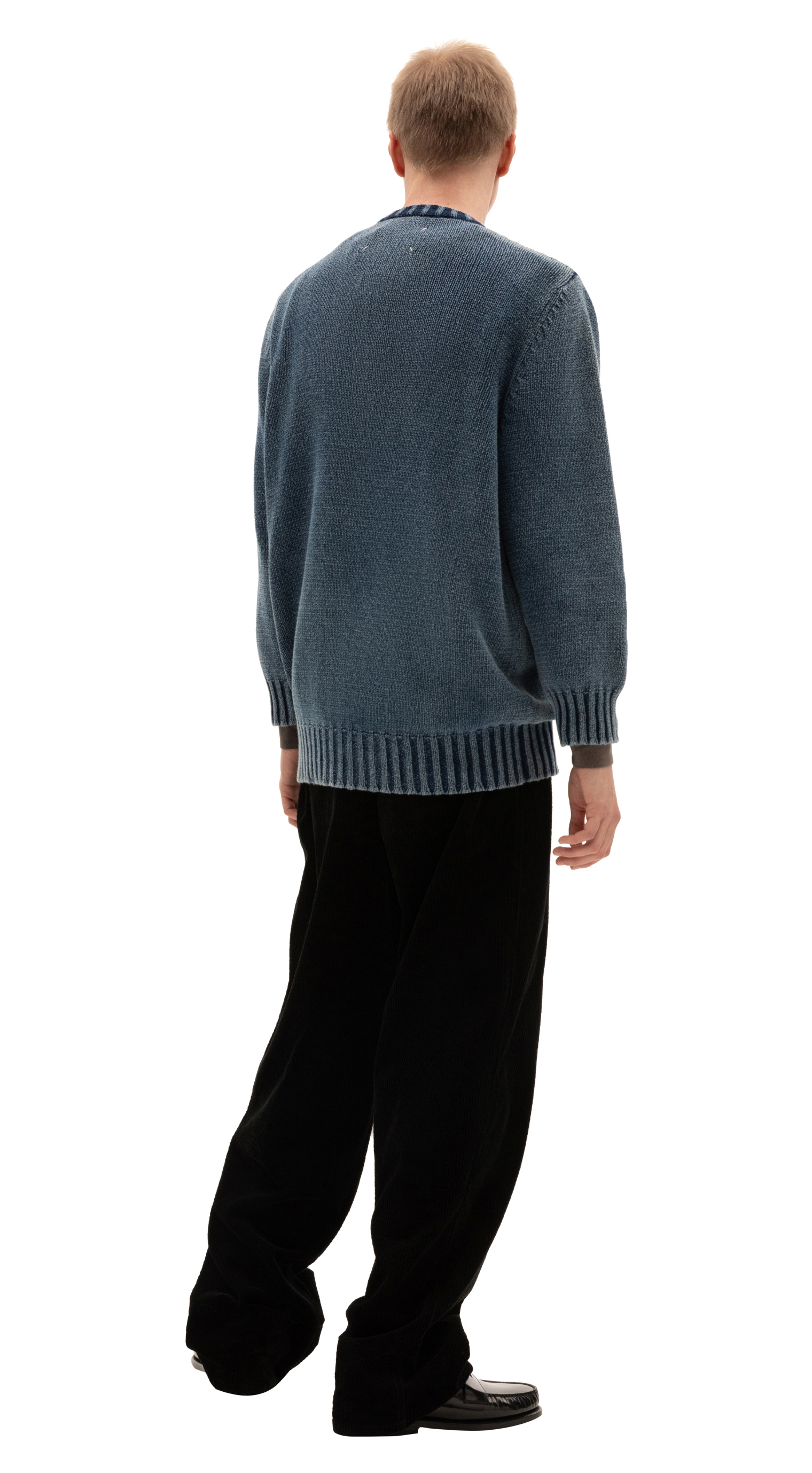Maison Margiela V-neck Blue Sweater