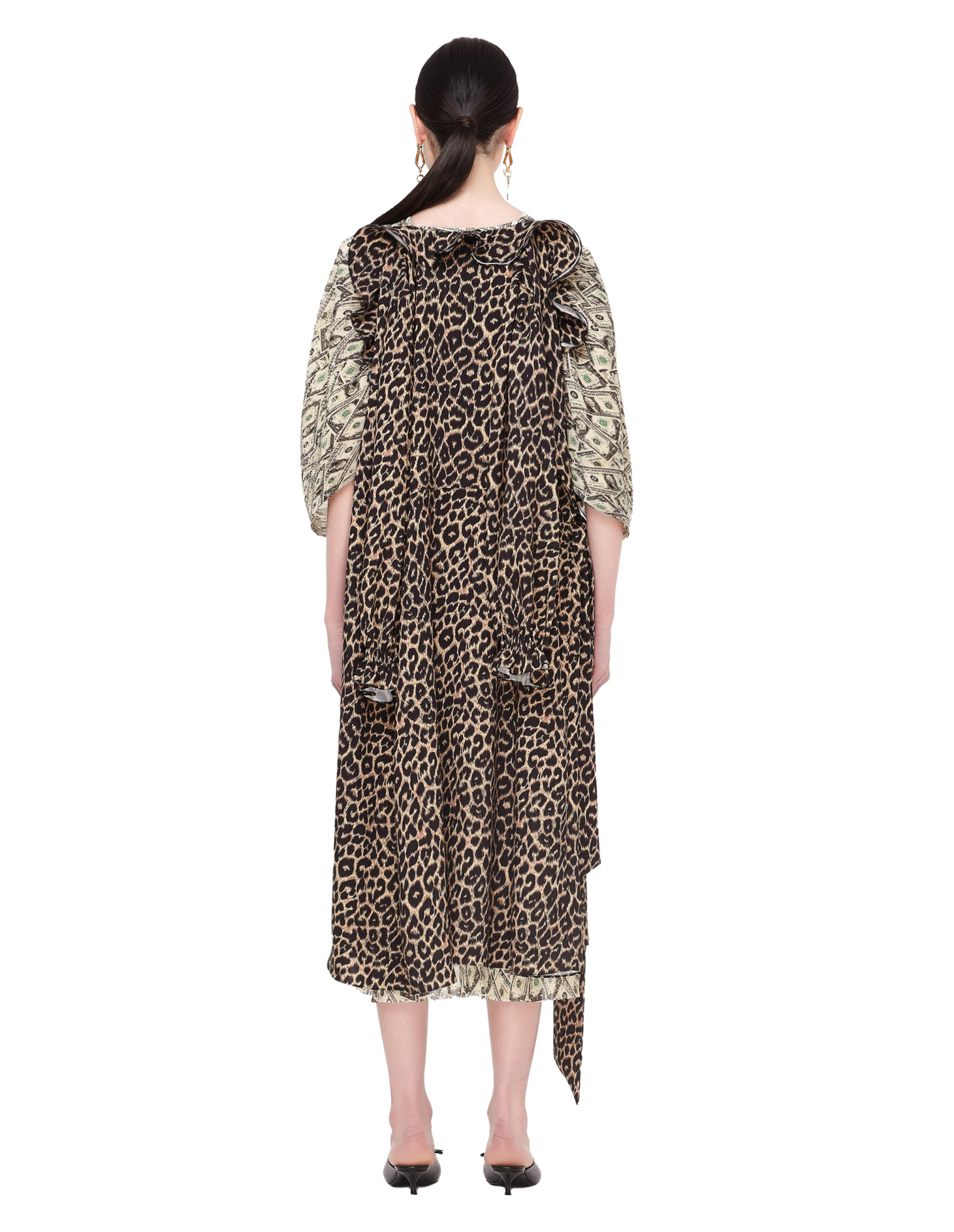 Balenciaga Double Kaftan Printed Dress