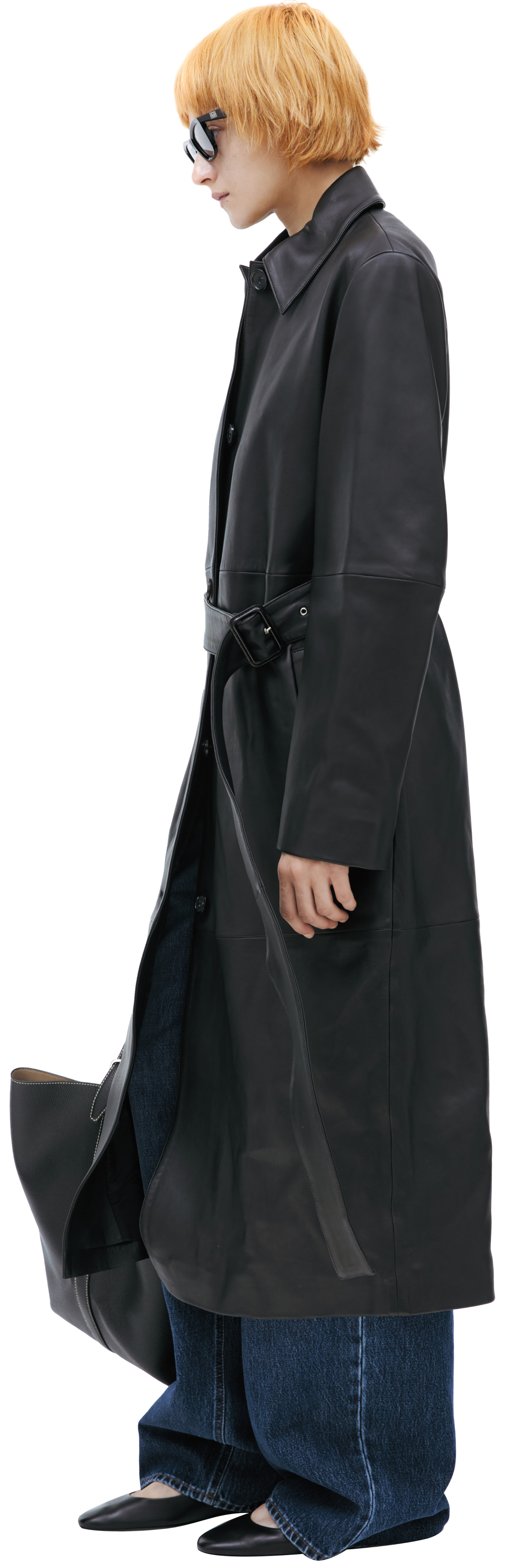 TOTEME Black leather raincoat