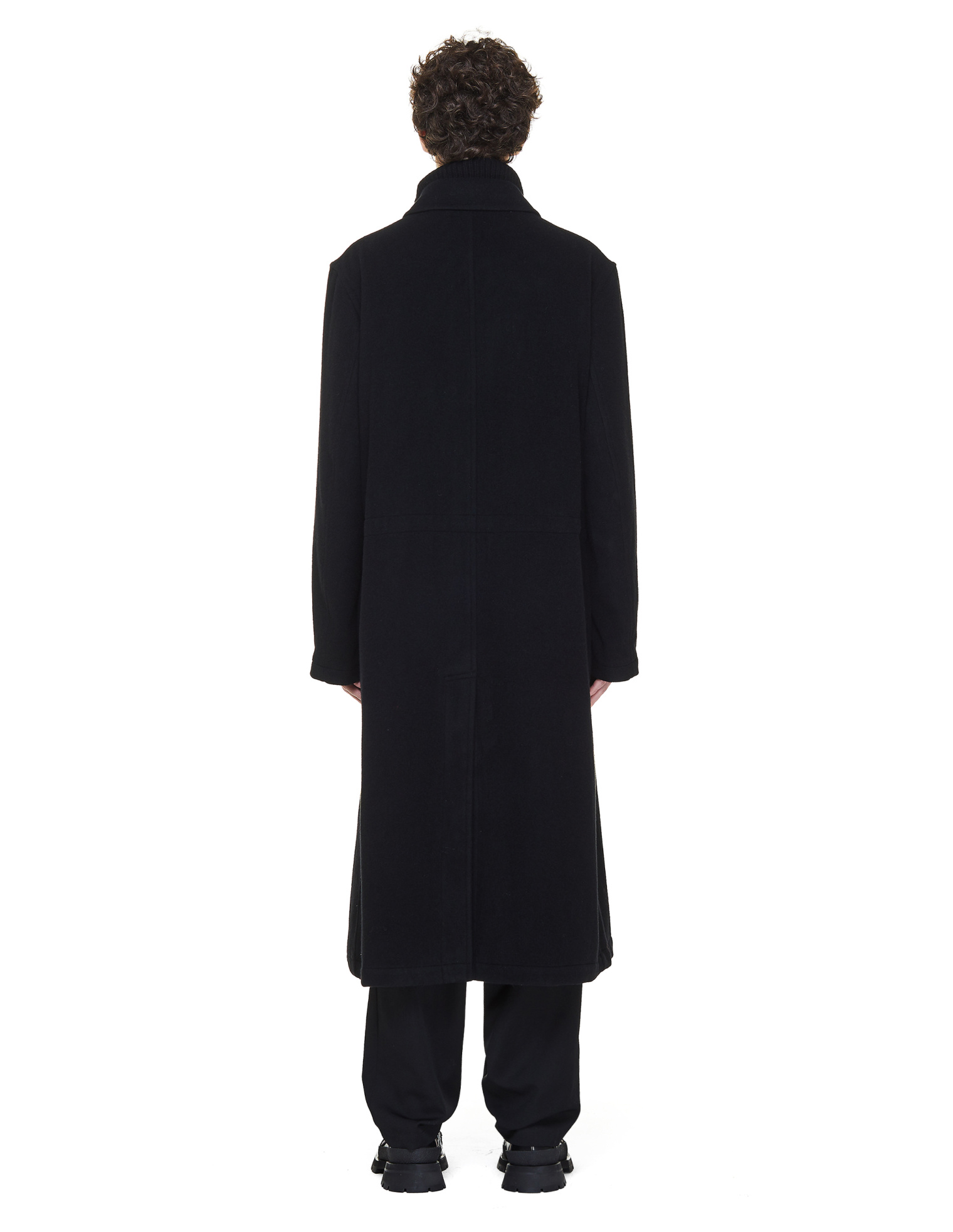 Yohji Yamamoto Длинное пальто с кулиской в поясе