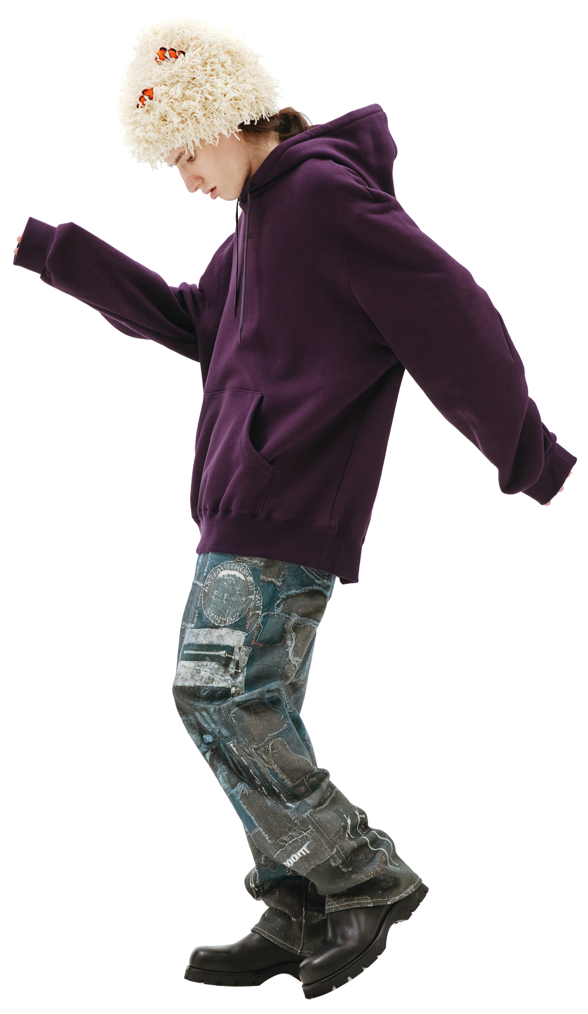 Doublet Embroidery Eggplant Hoodie