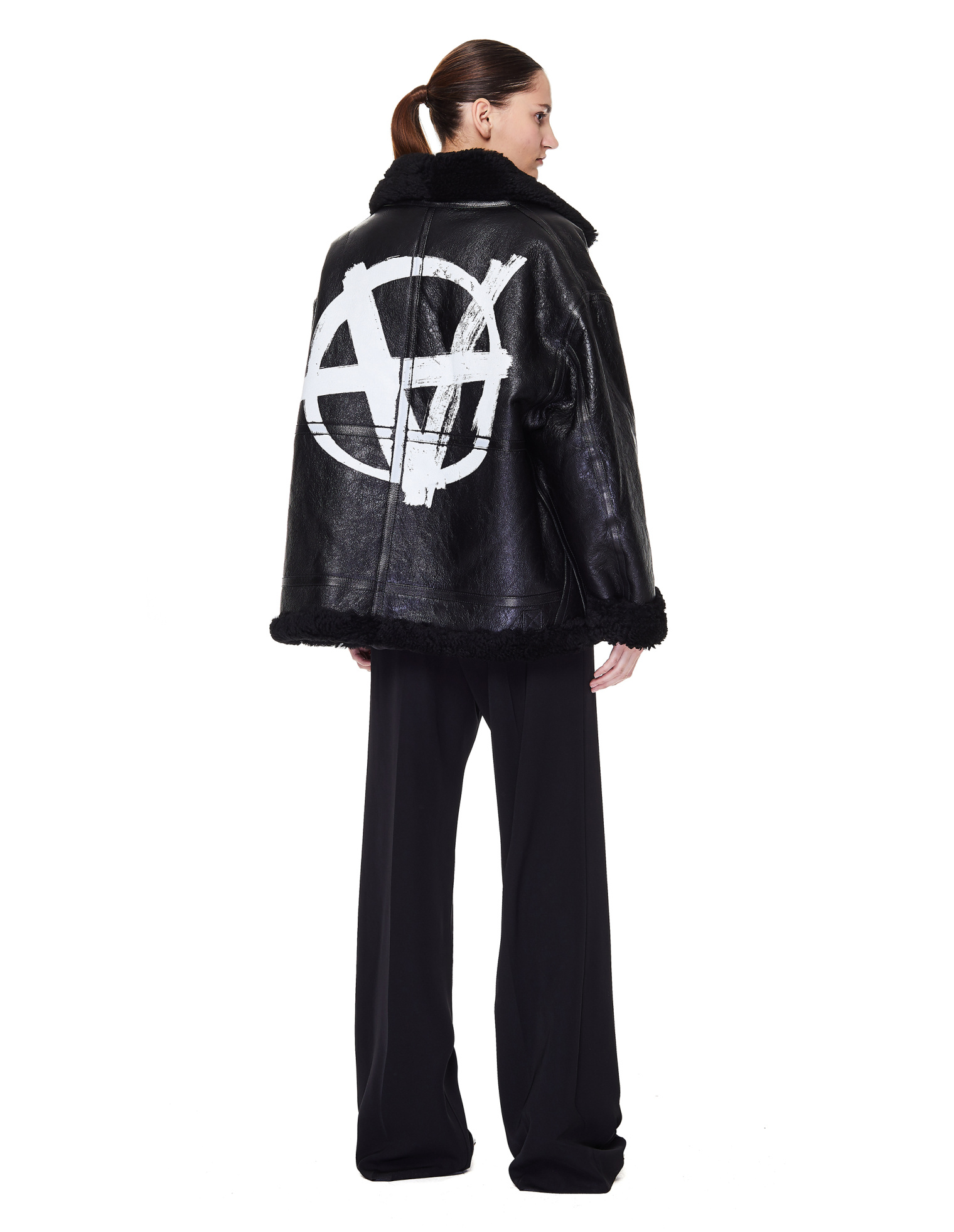 VETEMENTS Дубленка с принтом Anarchy на спине