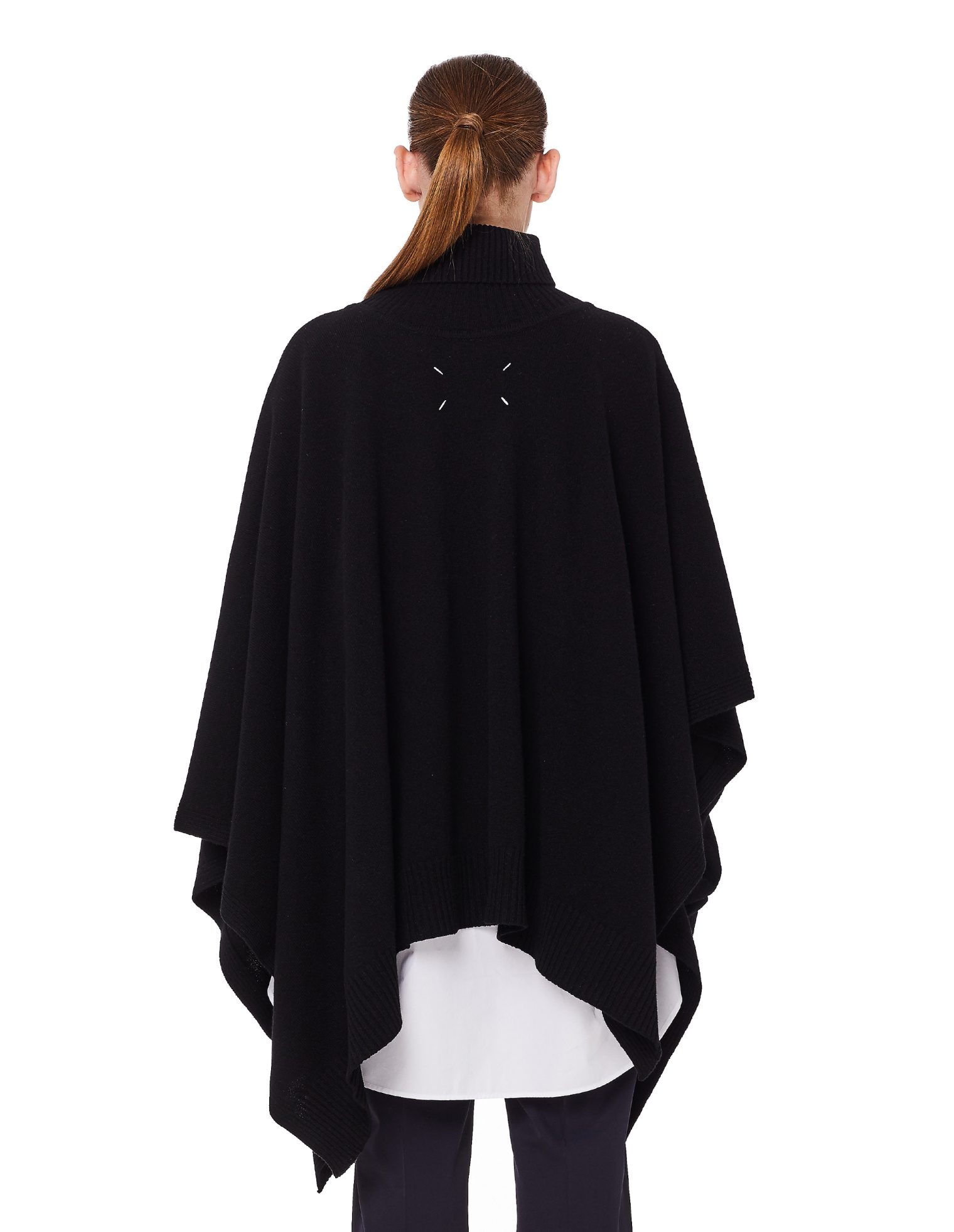 Maison Margiela Black Wool Poncho Sweater