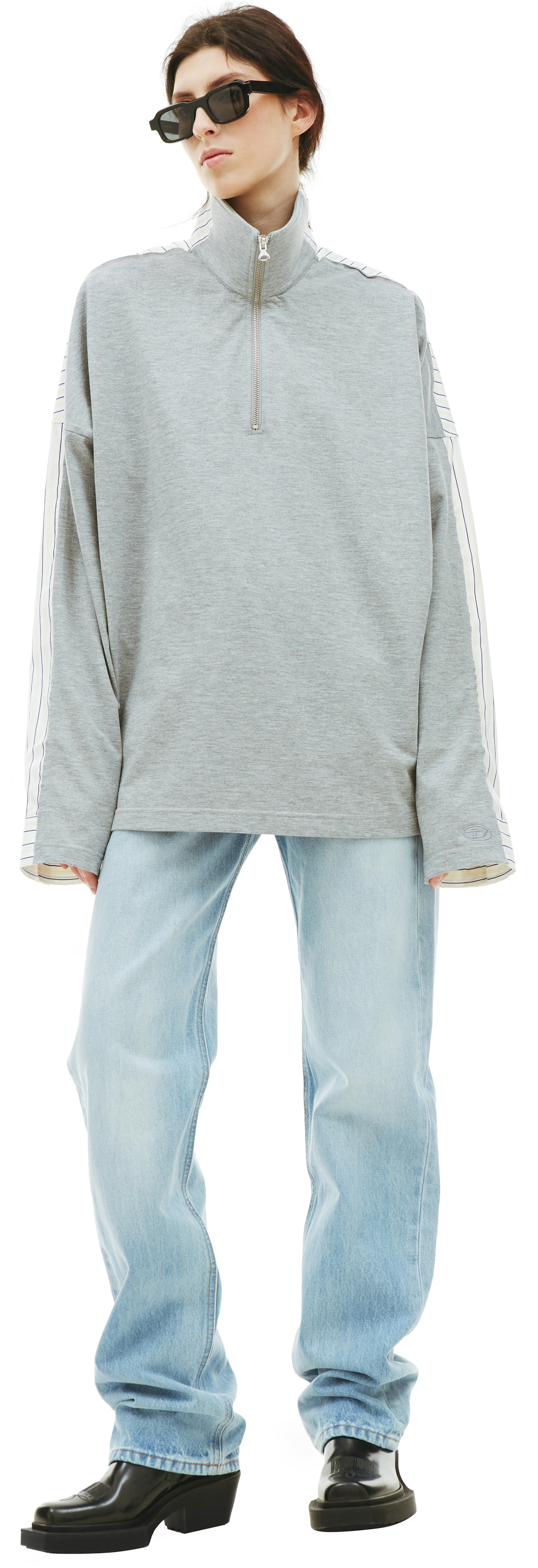 Diesel Gray S-Gander-A Long sleeve polo