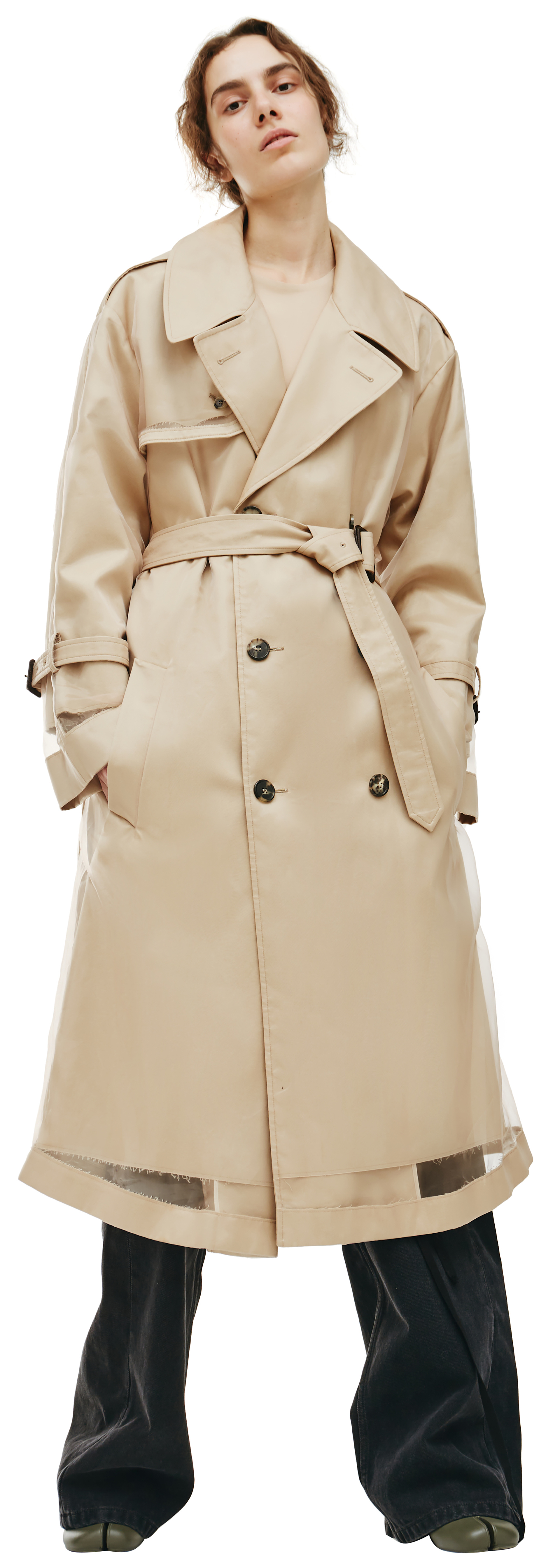 Maison Margiela Transparent Beige Trench Coat