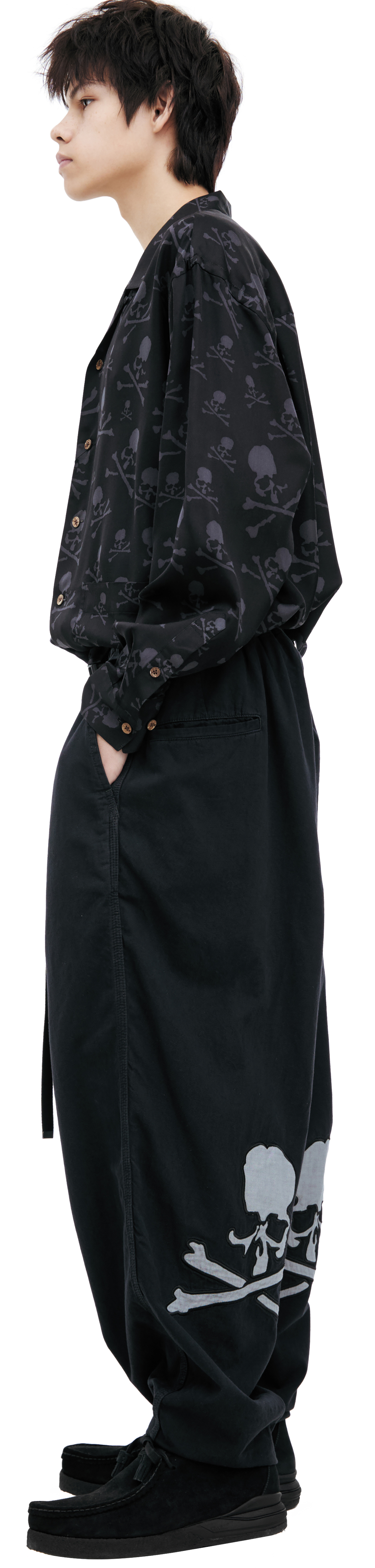 Mastermind WORLD Black logo trousers
