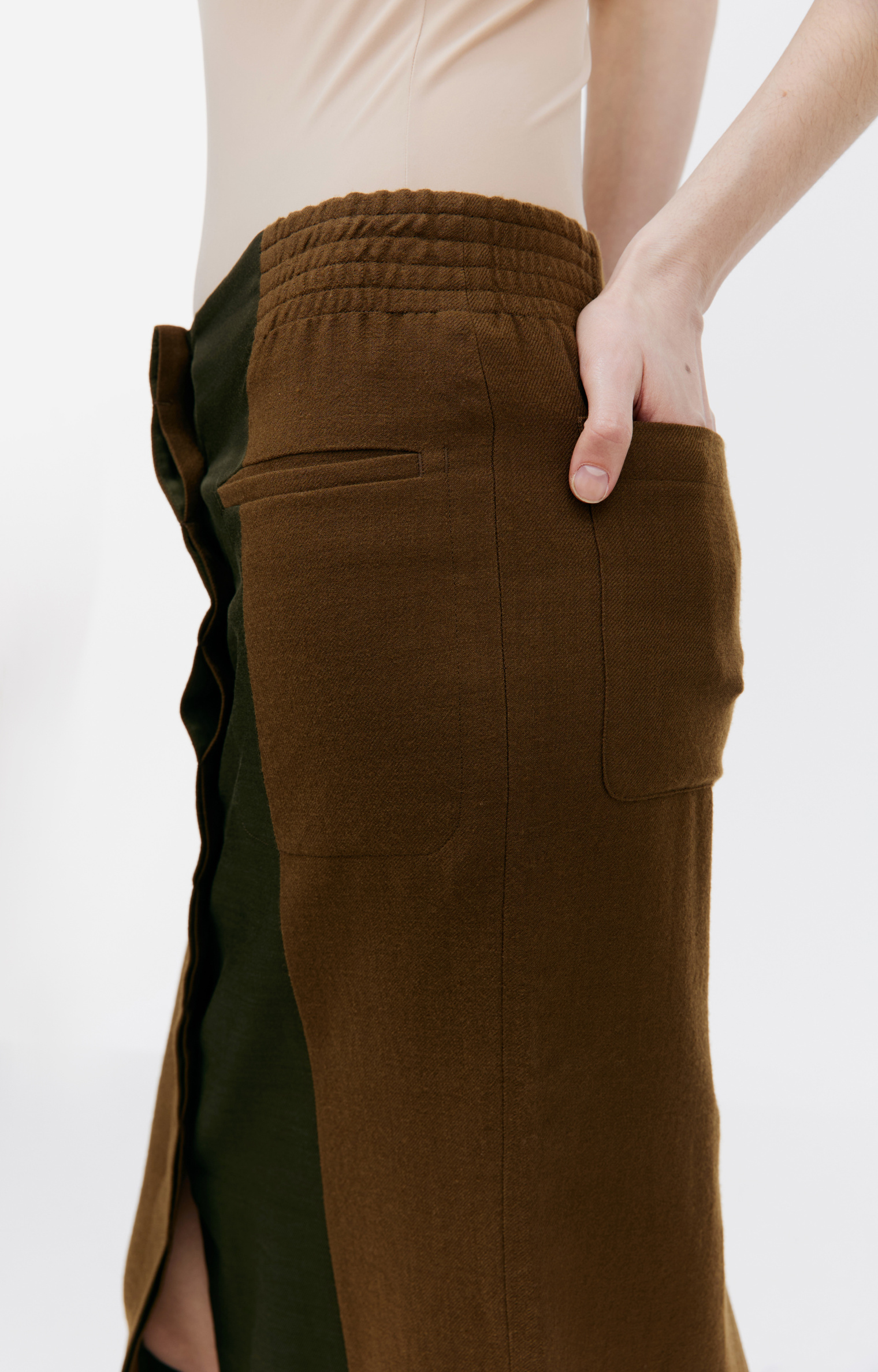 Haider Ackermann Khaki Wool skirt